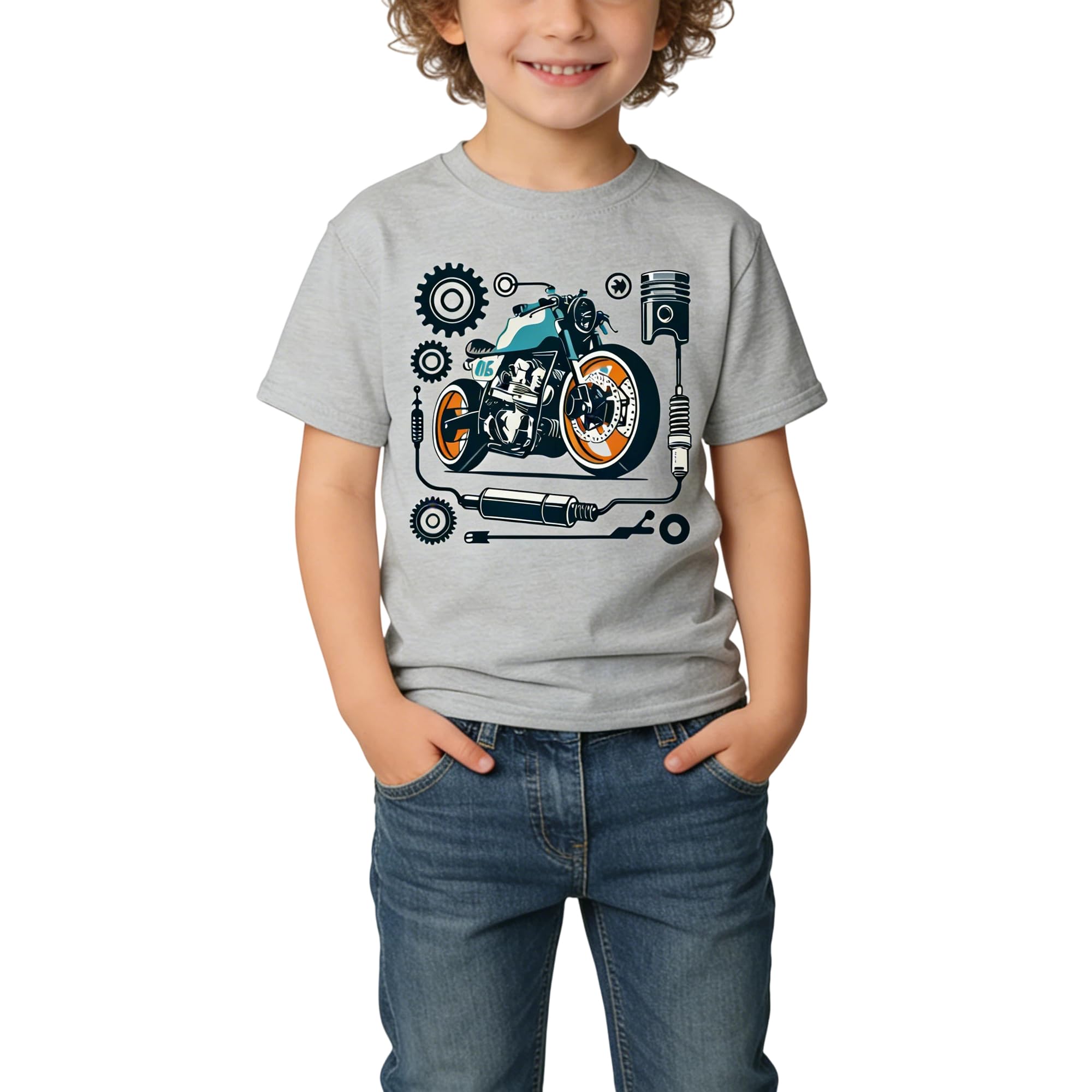 Jungen T-Shirts Baumwolle 3-8 Jahre | 3er-Pack Sommer Tshirt Baby-Jungen Kurzarm Rundhals Bagger Dinosaurier Tops für Kinder 98 104 110 116 122 128