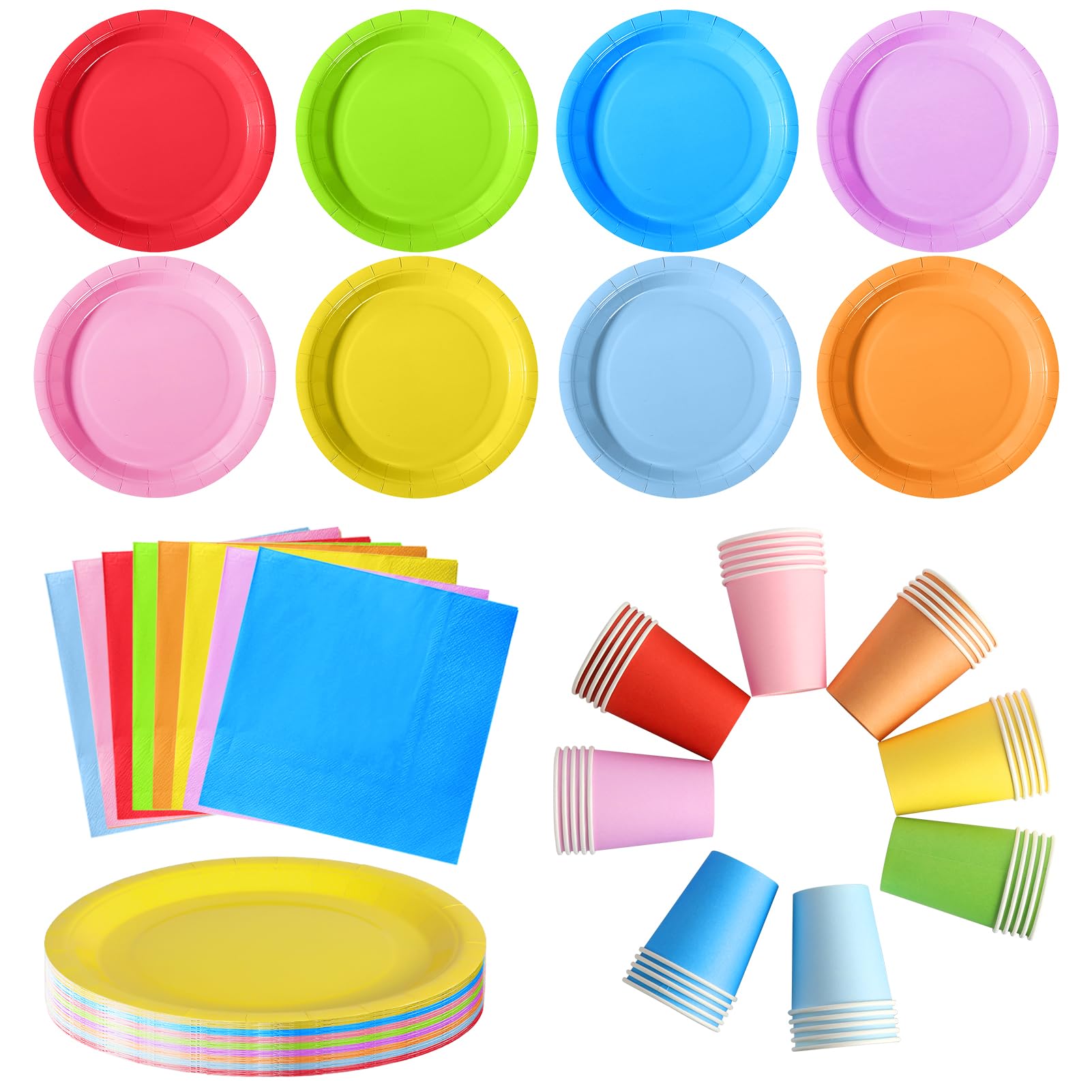 ZblPyro Partygeschirr-Set für 40 Gäste |120-tlg. Komplett-Set mit 18cm Pappteller, Pappbecher, Servietten | Perfekt für Themenpartys, Feste und gesellige Events