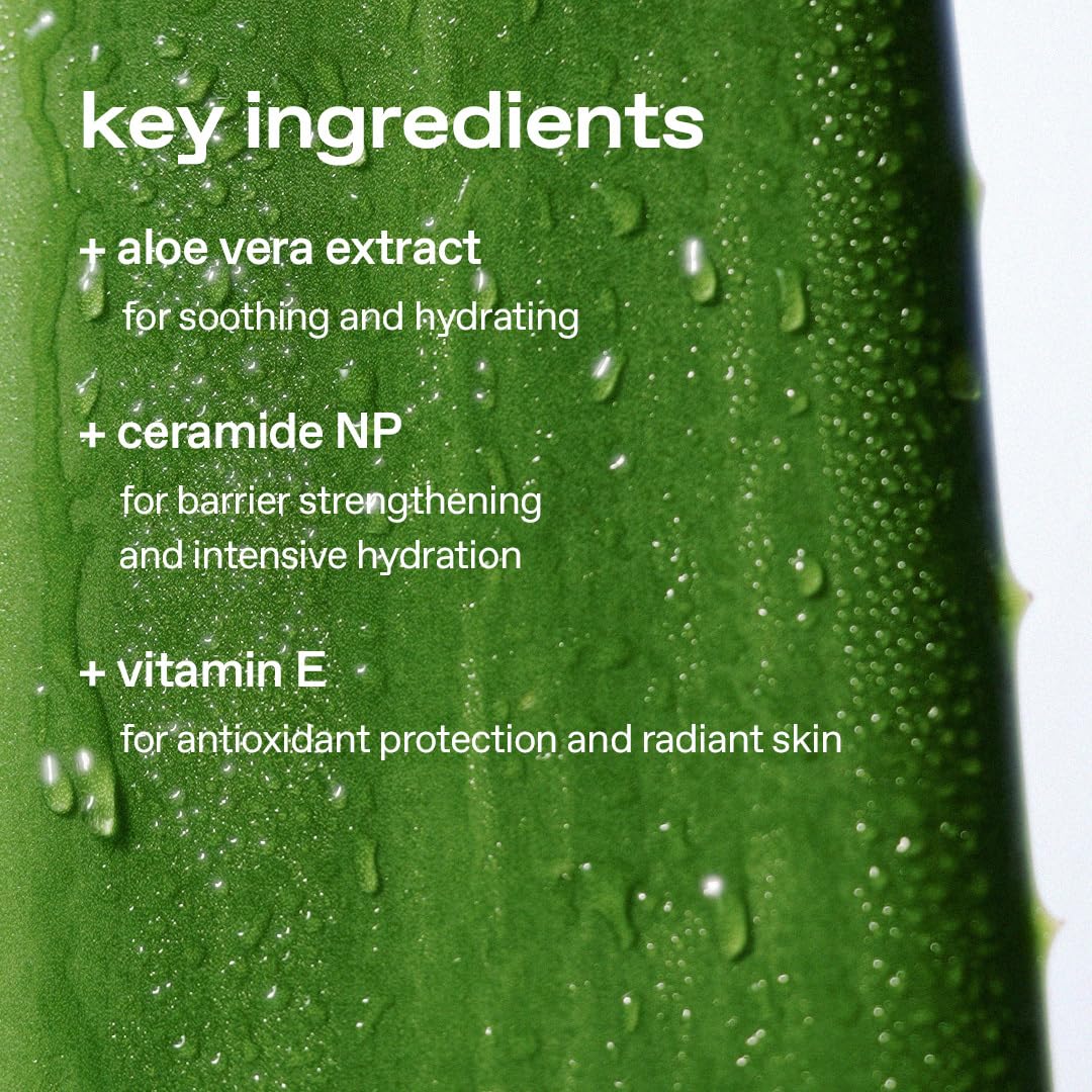 glow aloe barrier support moisturizer,face moisturizer, korean skin care, soothing & hydrating, fortified with ceramide np and niacinamide, enriched with aloe vera leaf water, 1.69 fl oz