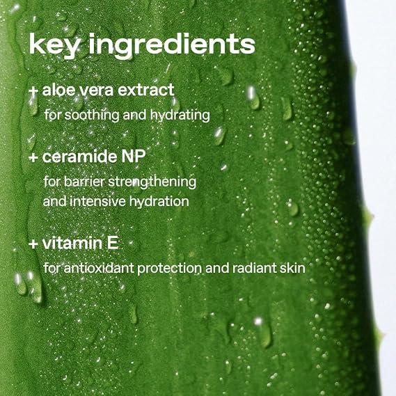 glow aloe barrier support moisturizer,face moisturizer, korean skin care, soothing & hydrating, fortified with ceramide np and niacinamide, enriched with aloe vera leaf water, 1.69 fl oz