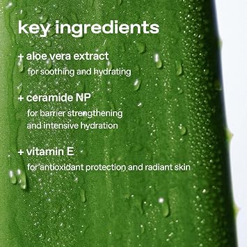 glow aloe barrier support moisturizer,face moisturizer, korean skin care, soothing & hydrating, fortified with ceramide np and niacinamide, enriched with aloe vera leaf water, 1.69 fl oz