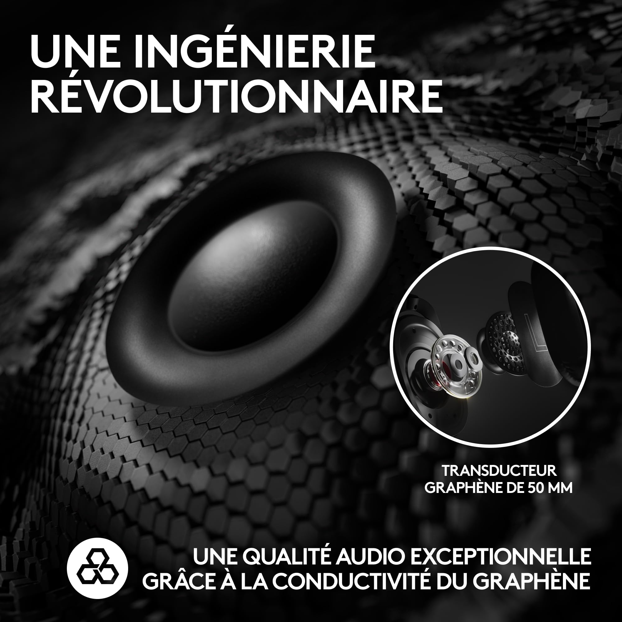 Logitech G Pro X 2 Lightspeed Casque audio bluetooth, micro-casque détachable, enceinte graphène 50 mm, DTS:X 2.0—7.1 Surround, Bluetooth/USB/3,5 mm Aux, PC, PS5, PS4, Nintendo Switch - Noir