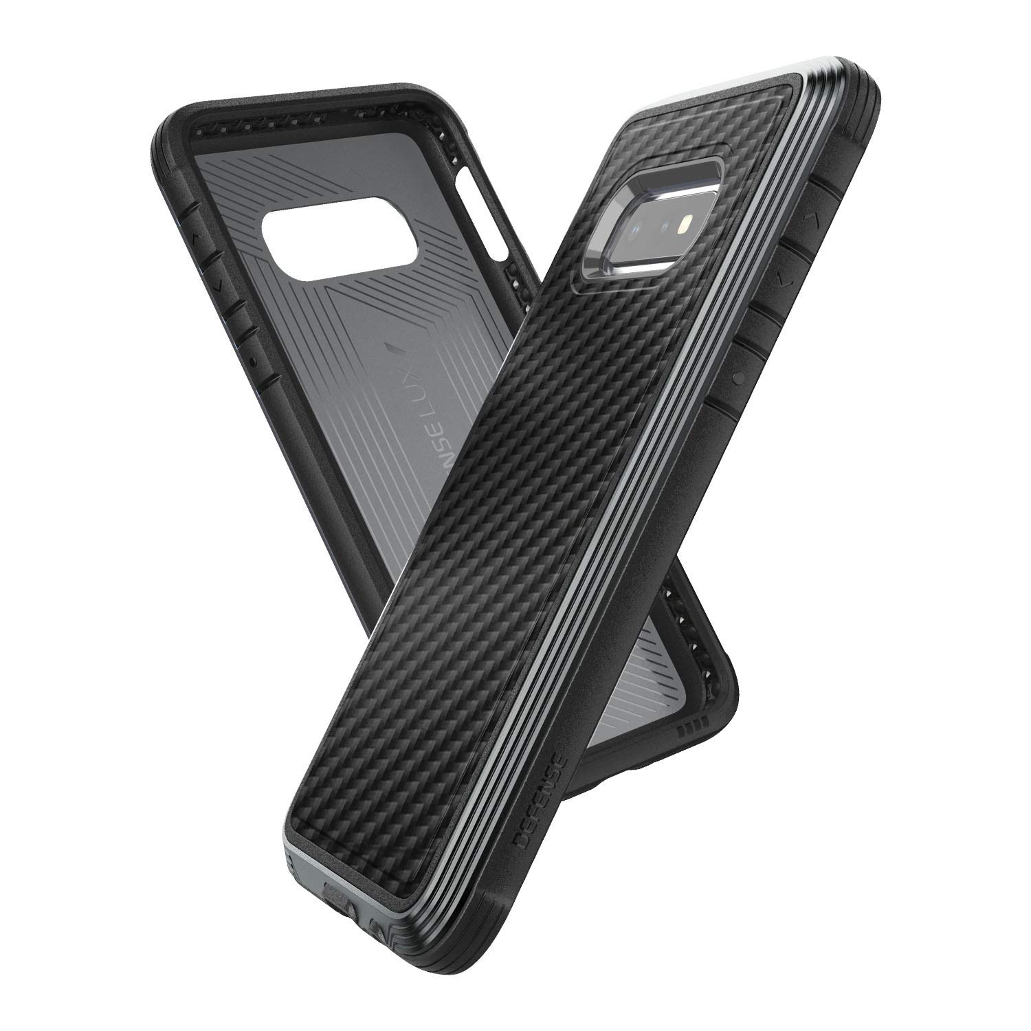 X-Doria Raptic Lux, Samsung Galaxy S10e (Formerly Lux) - Military Grade Drop Tested, Anodized Aluminum, TPU, and Polycarbonate Protective Case, Samsung Galaxy S10e (Black Carbon Fiber, Samsung S10e)