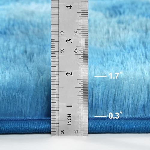 Miniatura 24 de Alfombra de pelo largo, mullida, afelpada, grande, 4 x 6 pies, teñido anudado, suave, esponjosa, sala de estar, dormitorio, interiores, habitación