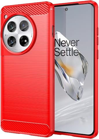 Case Made for Oneplus 12 Case, for OnePlus 12 Cellphone case Carbon Fiber Texture Design Cover Anti-Scratch Shock Absorption Case for Oneplus 12 Case 2023 Red