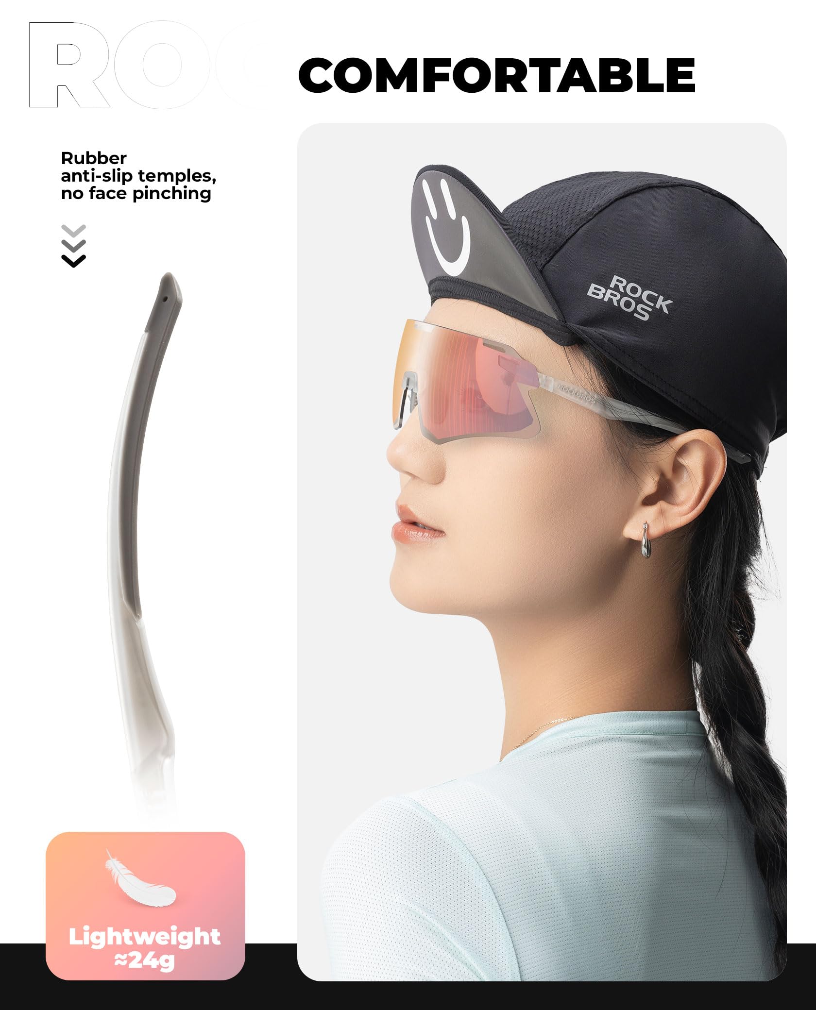 ROCKBROS Okulary Rowerowe TR90 Sportowe Okulary Przeciwsłoneczne do Uprawiania Sportów na Świeżym Powietrzu Kolarstwo MTB Wędkarstwo Bieganie Wiatroodporne Sportowe Okulary Przeciwsłoneczne Unisex