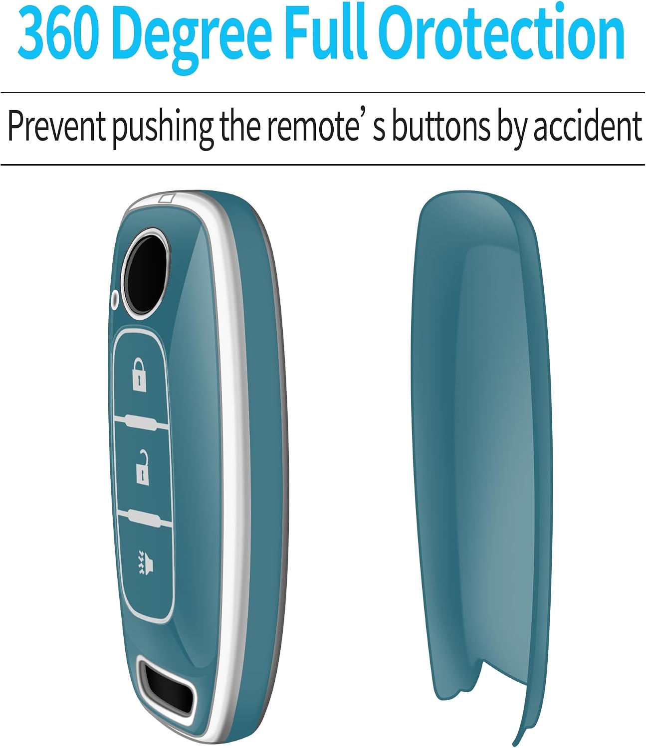 Tukellen for Nissan Key Fob Cover Special Soft TPU Key Case Compatible with 2023 2024 2025 2026 Pathfinder Rouge Kicks Key Shell(Storm Blue, 3 Buttons) image 4