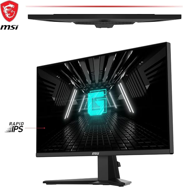 MSI G255F Écran Gaming FHD 24,5 Pouces - Dalle Rapid IPS 1920 x 1080, 180 Hz / 1ms (GtG), Gamme de Couleurs sRGB 99%, Adaptive-Sync - DP 1.2a, HDMI 2.0b CEC - 2