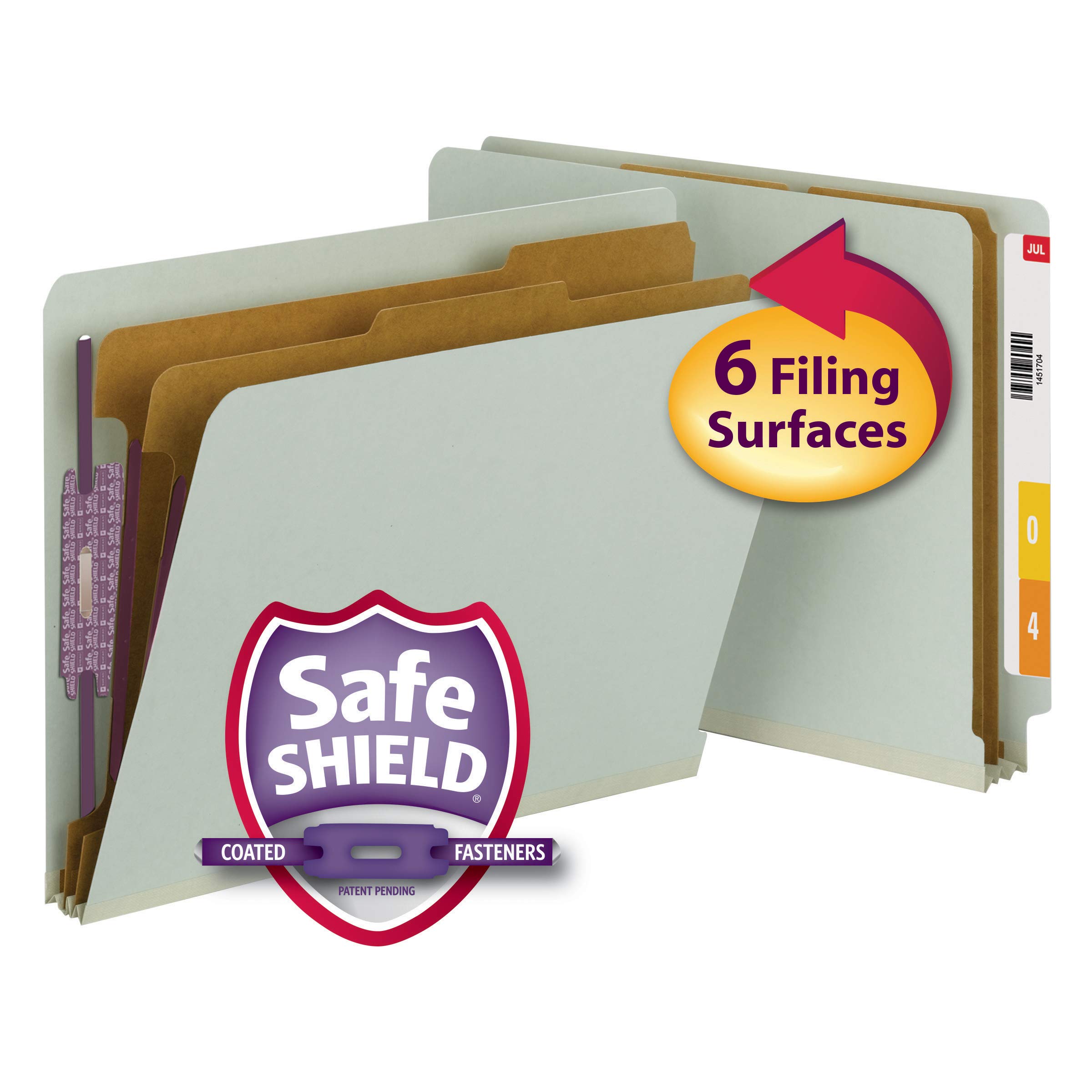 Smead Legal-Size File Folders (10-Pack) - Recycled Pressboard With SafeSHIELD Fasteners
