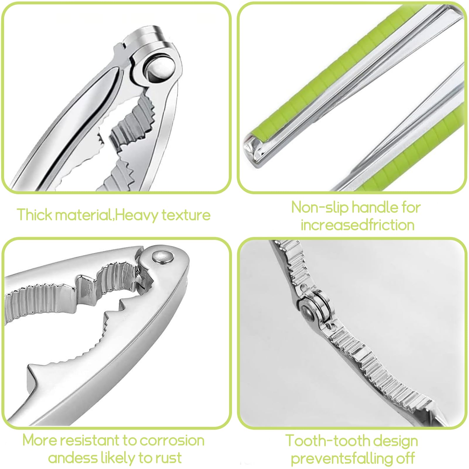 Schiaccianoci In Acciaio WUSJCOF - Antiscivolo Per Noci, Mandorle, Frutti Di Mare - Foto 8