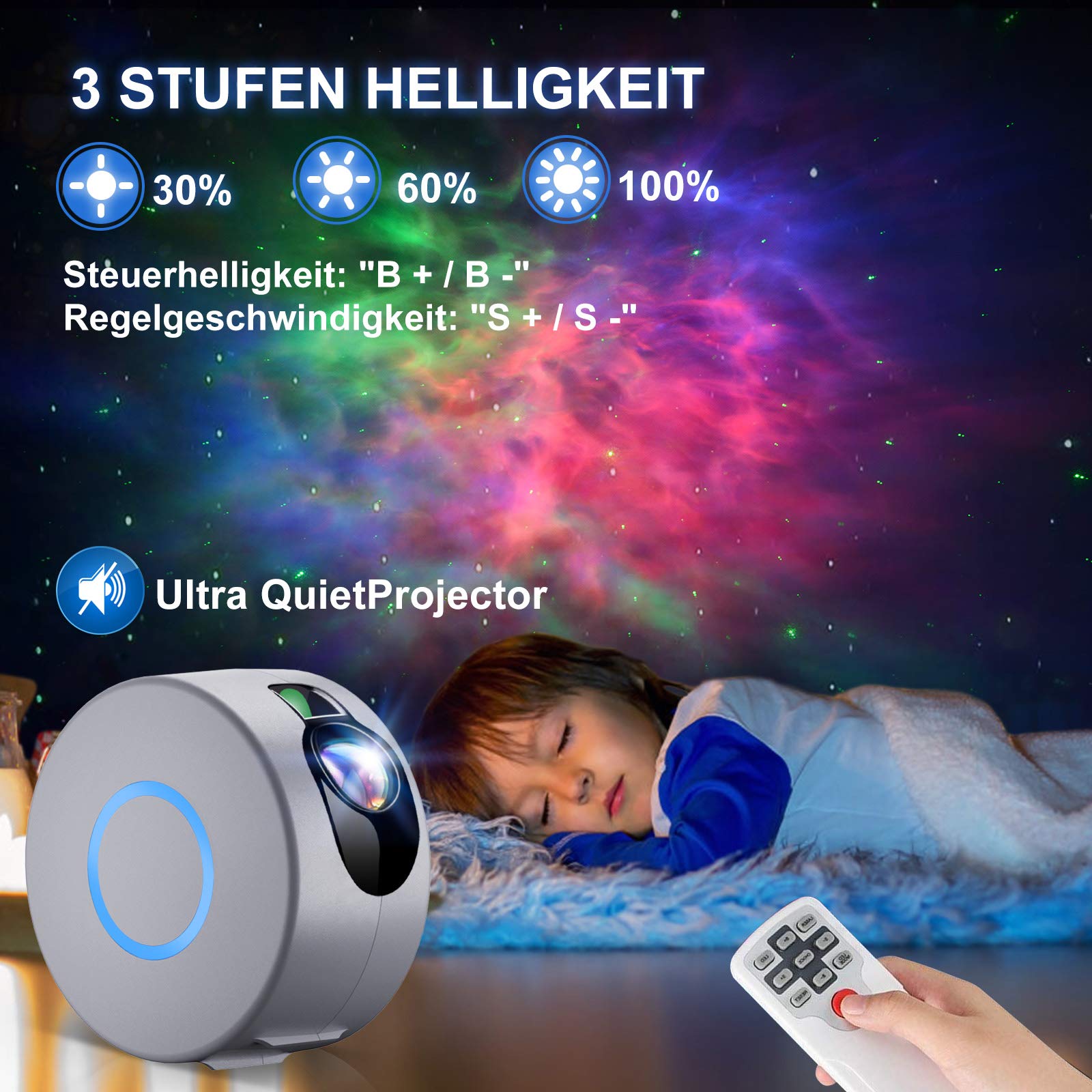 Star Night Light Projector, Sky Starry Galaxy Projector LED Nebula Cloud Light met afstandsbediening, 15 verlichtingsmodi voor spelkamers, thuisbioscoop, kinderen kinderen baby volwassenen slaapkamer partij dec