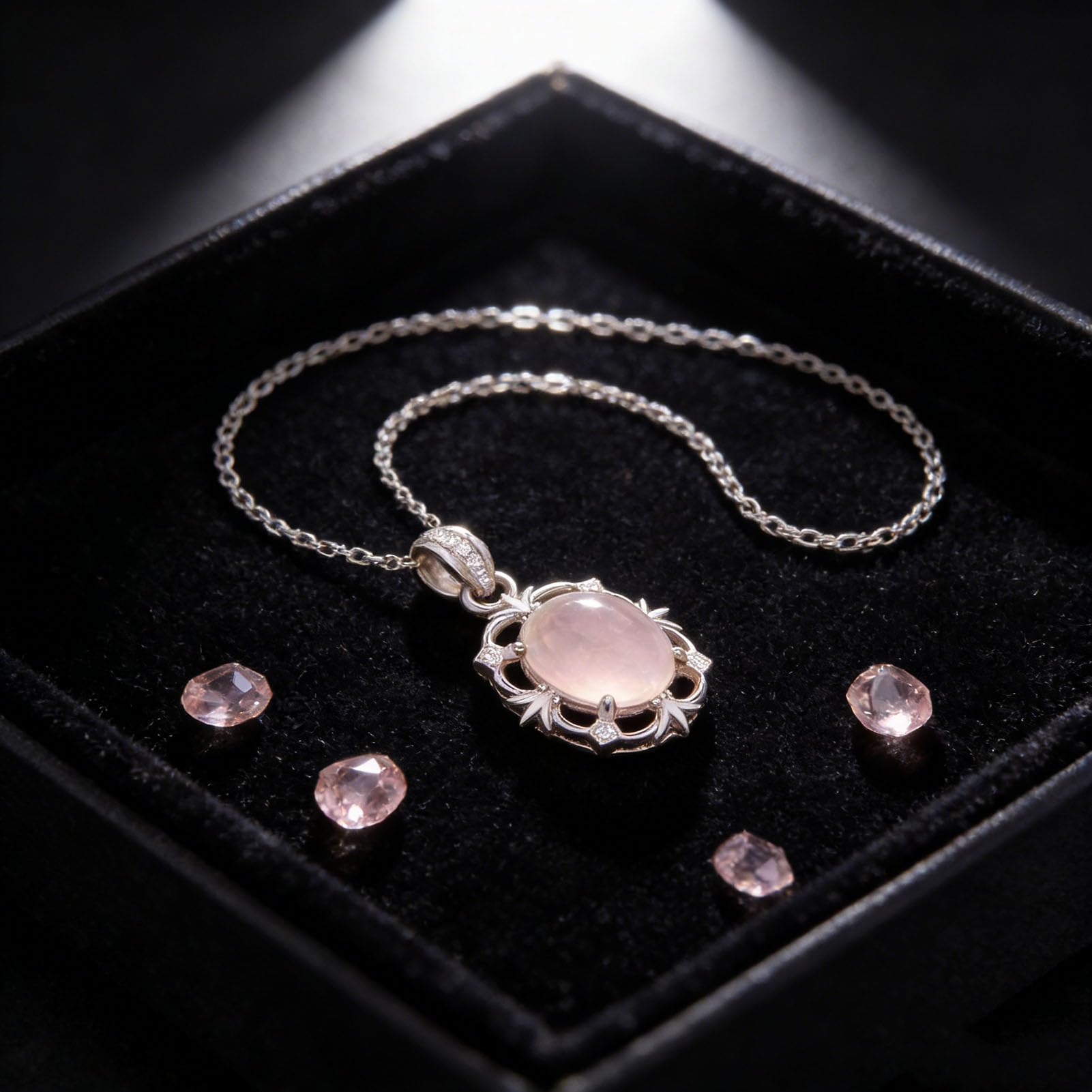 Collar de ópalo de amatista de cuarzo rosa natural – Joyería de cristal de tres piedras con cadena ajustable, regalo de piedras preciosas iridiscentes rosa púrpura para mujeres,Multi colored,A
