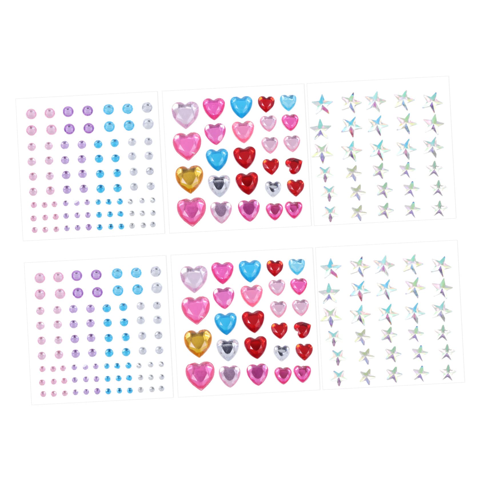 FRCOLOR 24fogli Adesivi Strass Per Viso Decorazioni Per Trucco Con Pietre Luccicanti Per Feste e Occasioni Speciali Sicuri e Riutilizzabili Facili Da Applicare