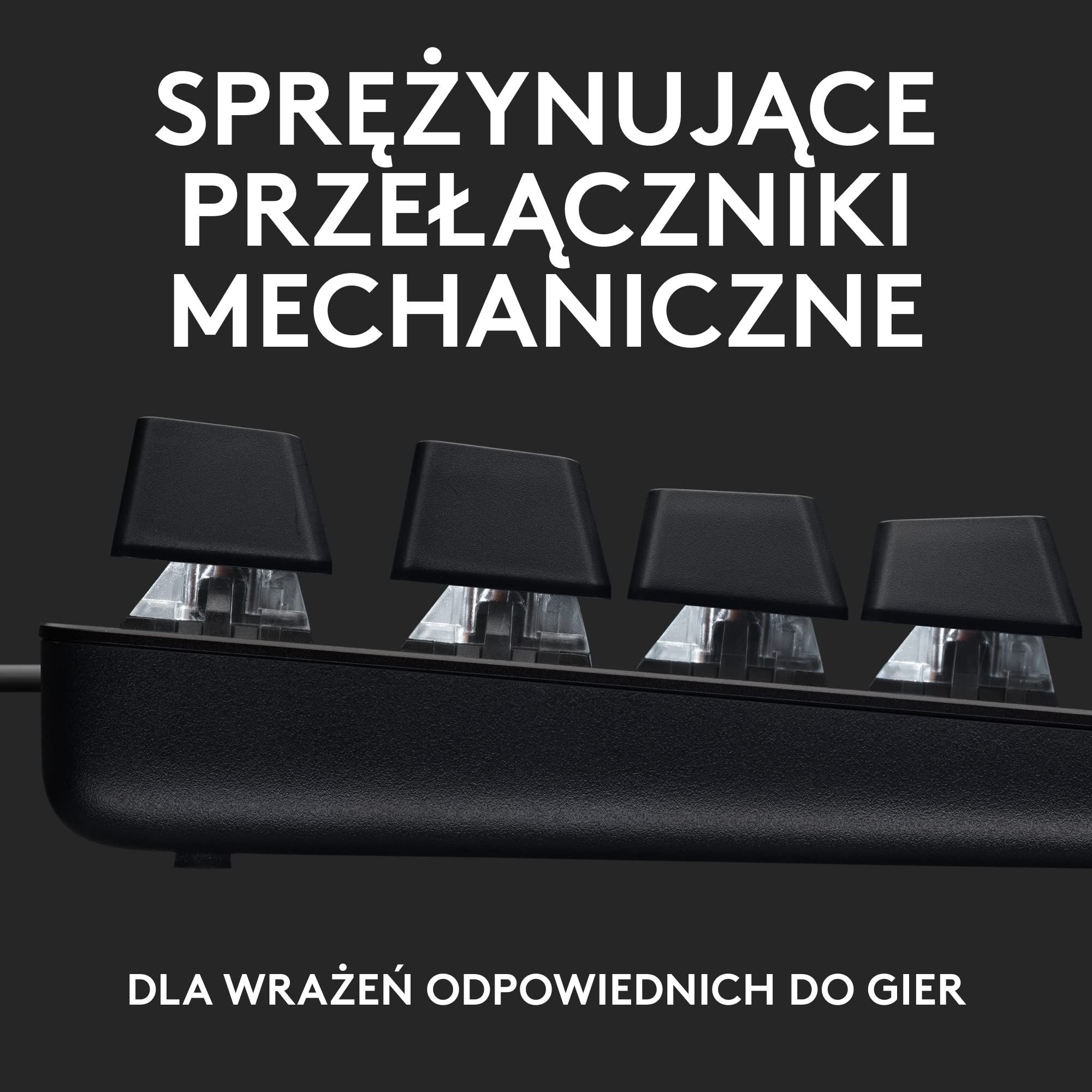 Logitech G G413 SE pełnowymiarowa, podświetlana klawiatura mechaniczna dla graczy z dotykowymi przełącznikami mechanicznymi, Anti-Ghosting, Windows/macOS, QWERTY układ US international - Czarny