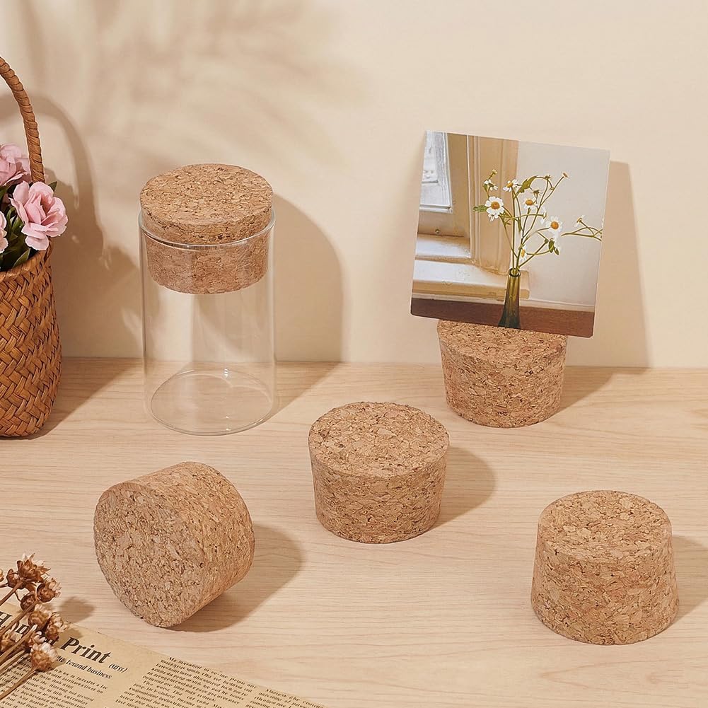 OLYCRAFT 6Pcs Cork Stoppers 2.2~2.4 Inch Tapered Cork Plugs 1.5 Inch Thick Corks Bottle Stoppers Wooden Replacement Wine Stopper Natural Corks Stopper for Craft Kitchen Wedding Favor Canning