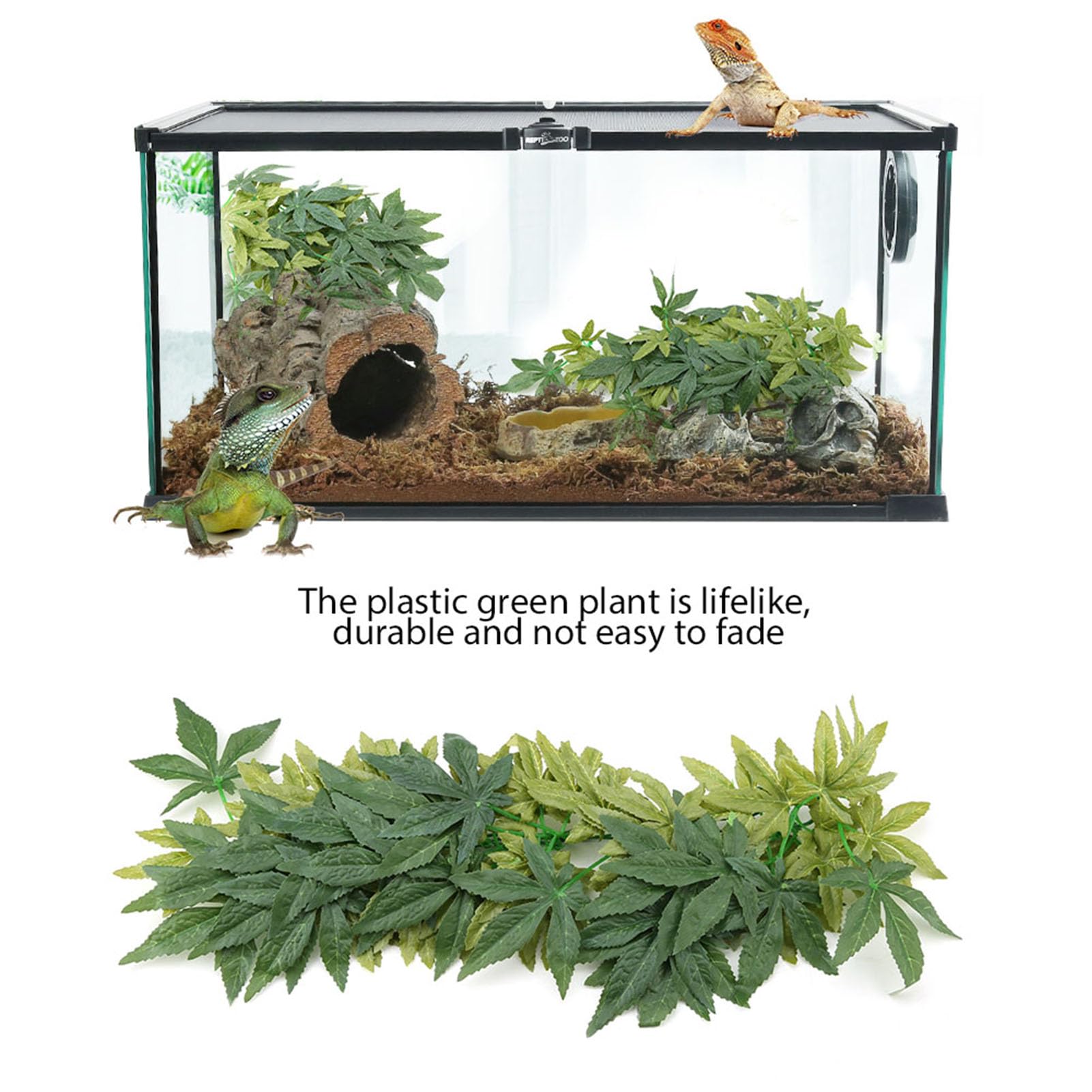 Plantas Artificiales para Exteriores, Plantas Artificiales para acuarios, Plantas Artificiales para peceras para la decoración de peceras, acuarios y terrarios para (20 Pulgadas 50 cm) — view 4
