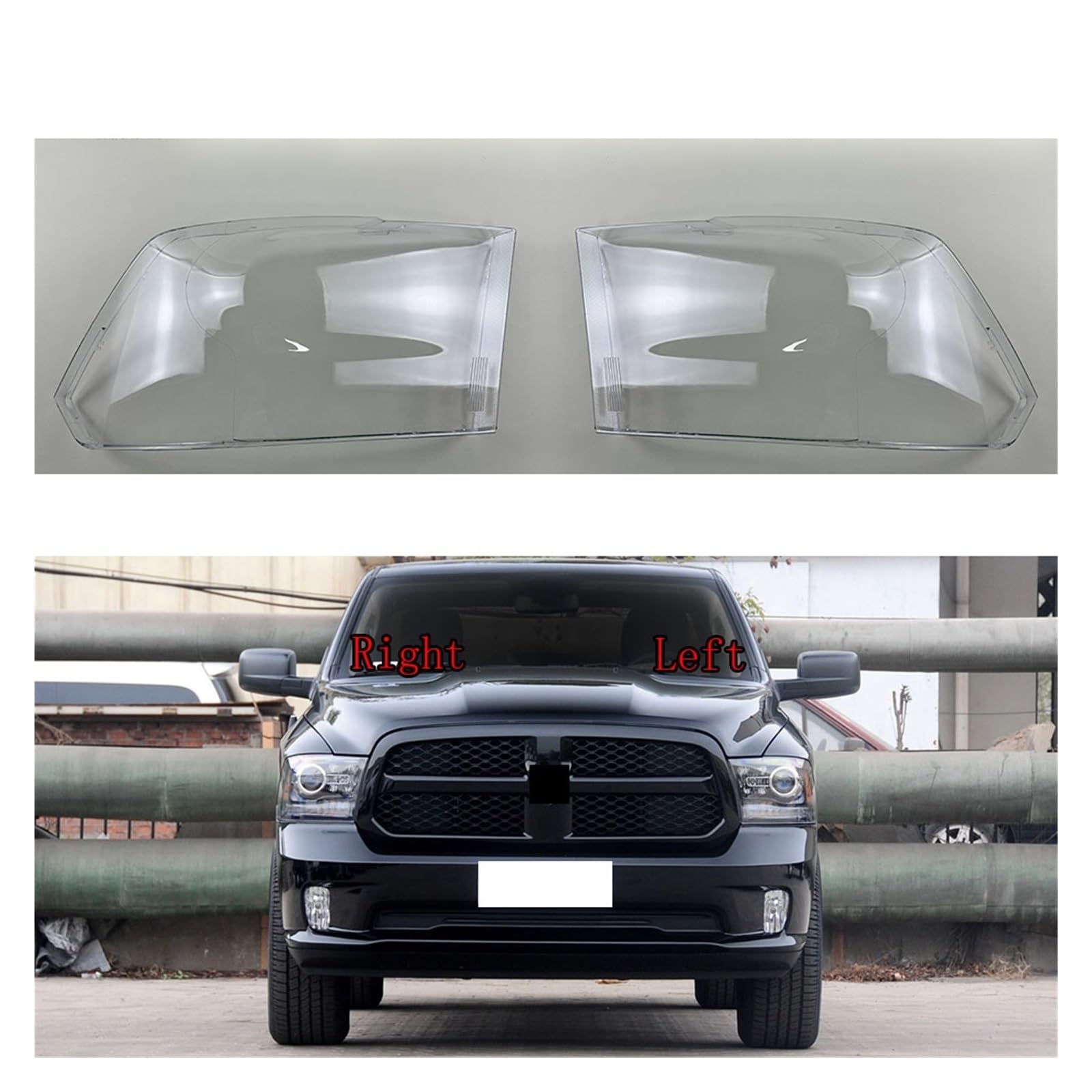 Headlight Covers Fit For Dodge Fit For Ram Trucks 1500 2500 2014-2017 Car Accessories Headlight Lens Cover Headlamp Shell Transparent Lampshade Plexiglass Car Headlight Lens Glass Lampshade(A Piar)