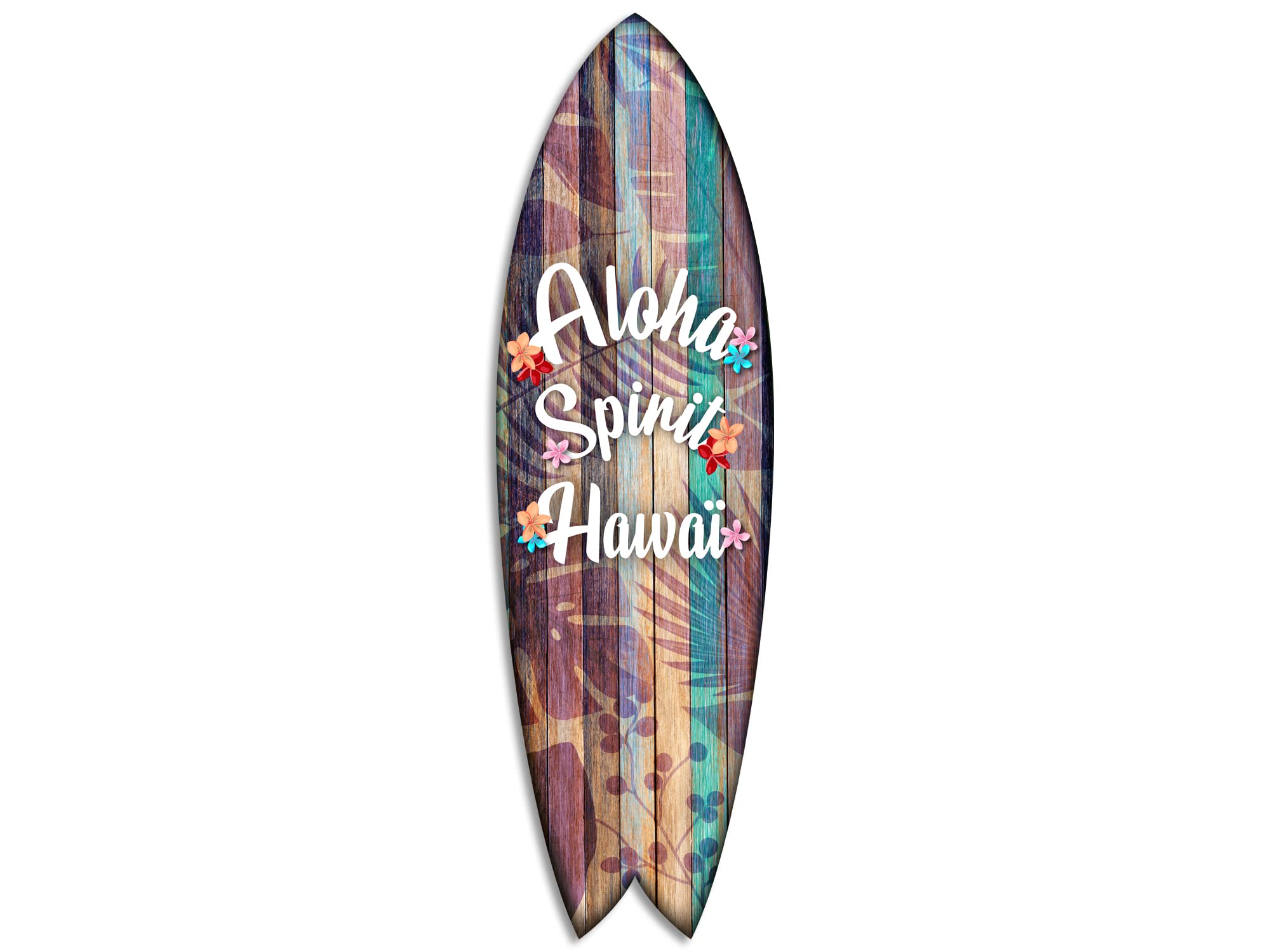 Planche De Surf Décorative DECLINA Aloha Hawaï 100x30cm - Impression Sur Aluminium Dibond