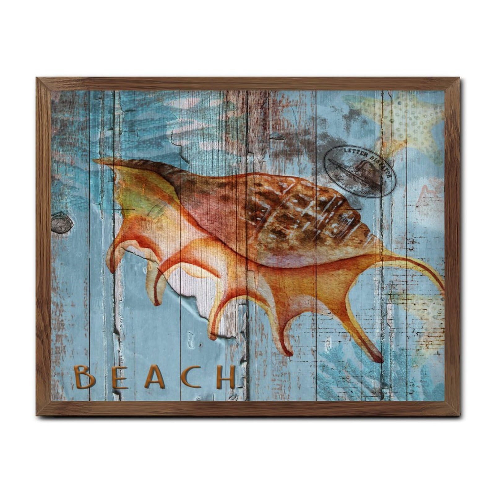 Panneau de table mural en bois déco mer tropicale pour chambre et maison