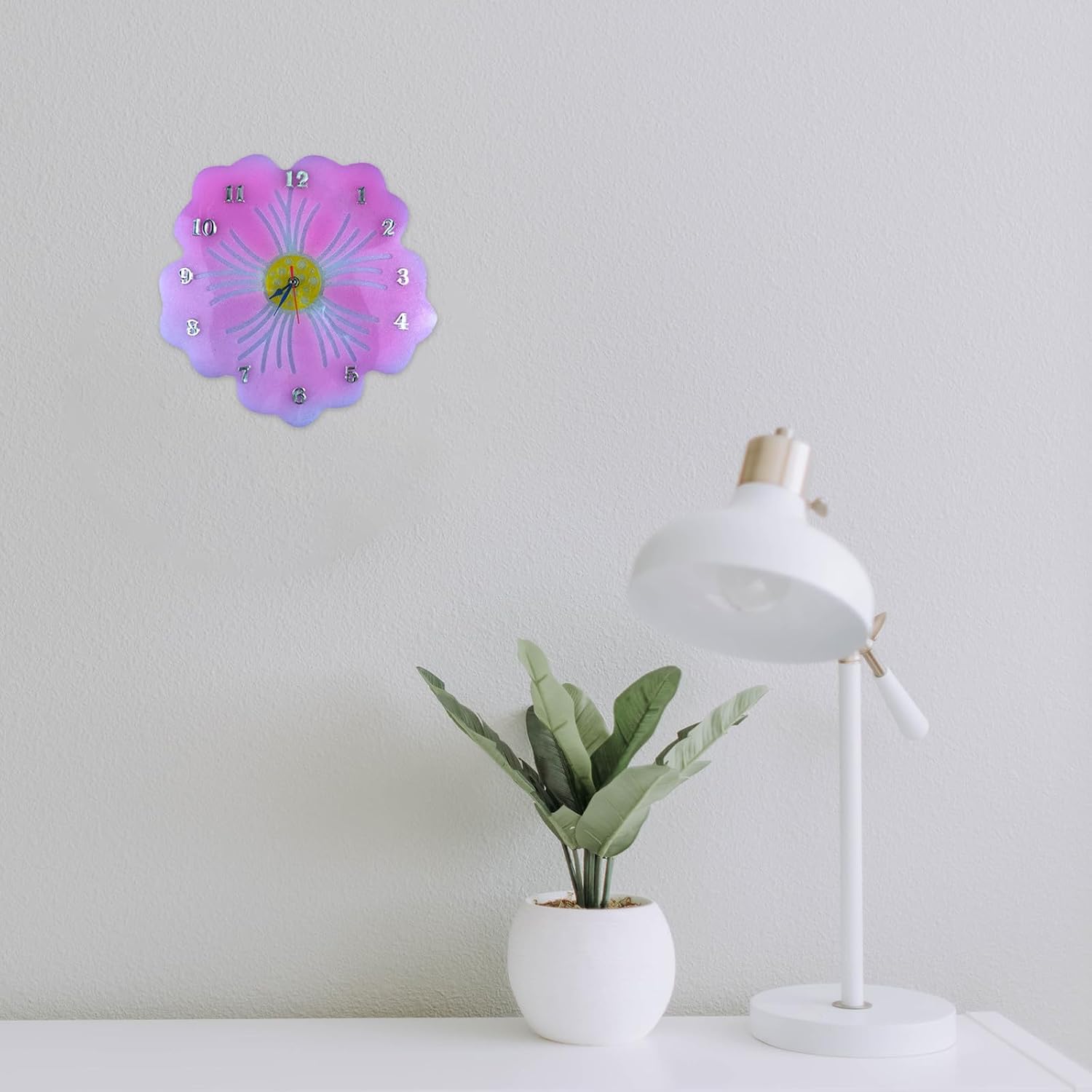 DIY Silicone Clock Mold for Resin Flower Shape Wall Clock