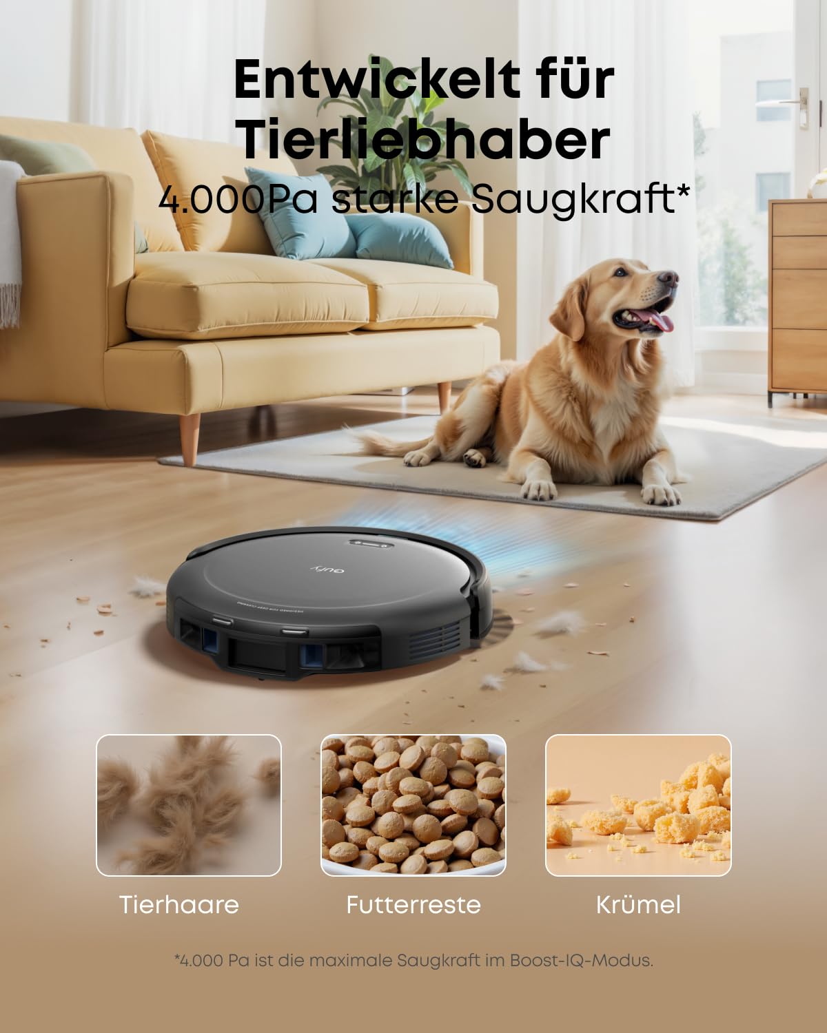 eufy C10 Saugroboter mit Automatischer Absaugstation, 7,2cm Ultraflaches Design, Teppichreinigung, Ausfahrbare Seitenbürste für Ecken, Automatische Entleerung, Punktlaser- & Infrarot-Navigation