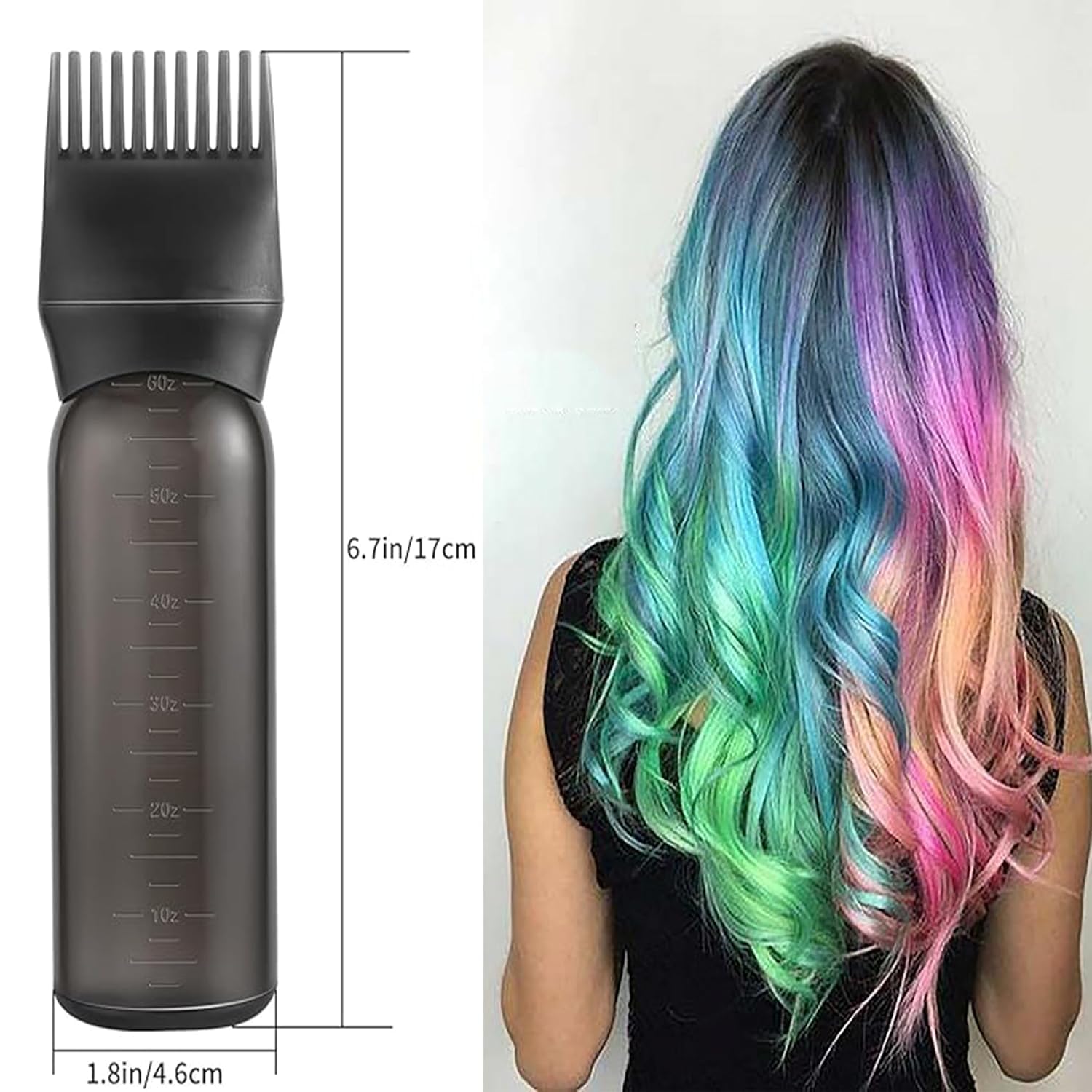 Sprühflasche Mit Wurzelkamm-Applikator – Spray-22, Schwarz, Für Haaröl & Farbe, Feiner Nebel