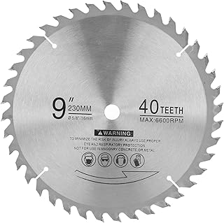 Professional Woodworking Saw Blade, 40T Saw Blade, 9in 6600rpm Fast Accurate Carbide Circular Saw Blade for Woodworking