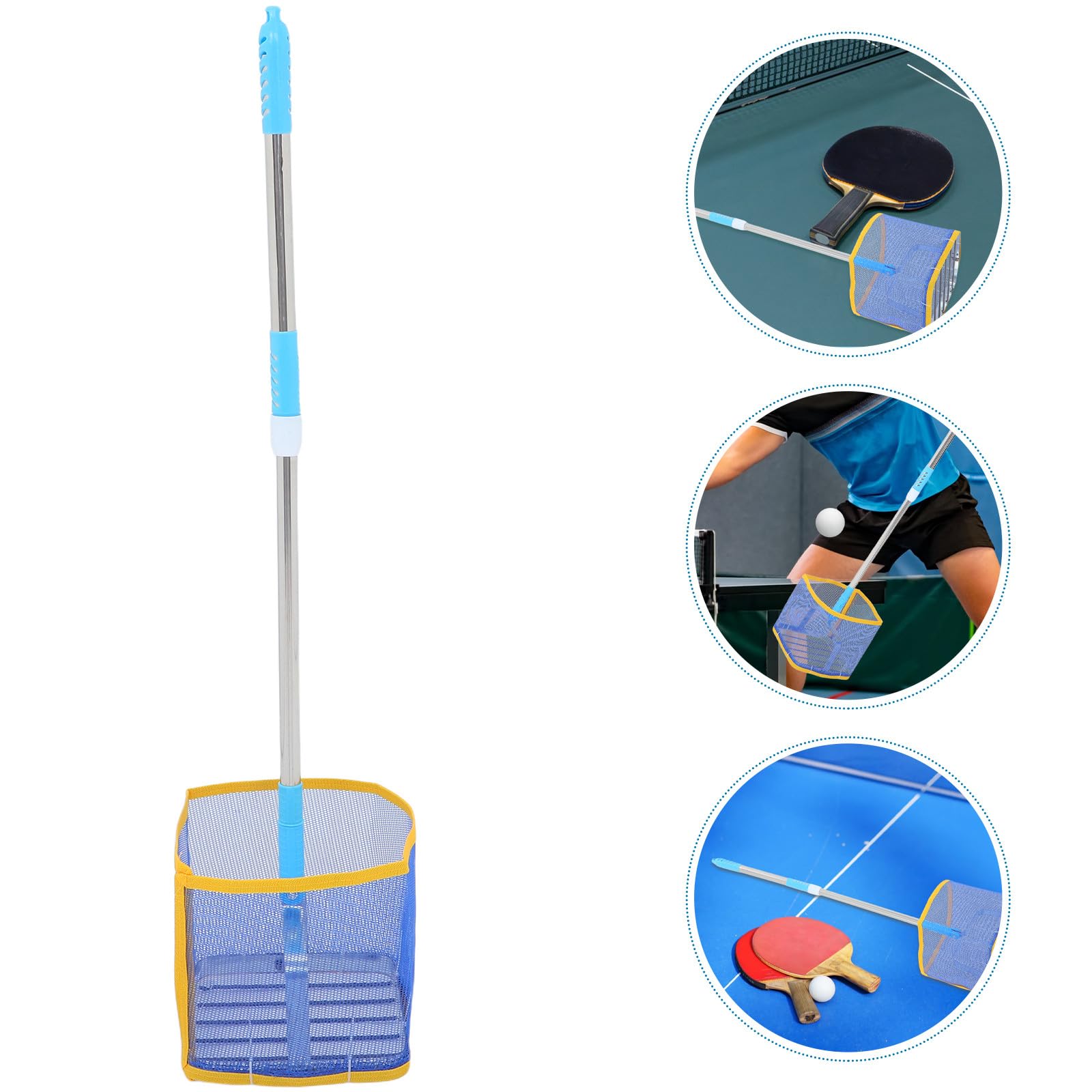 POPETPOP Teleskopischer Tischtennisball Auffangkorb aus Robustem Material Großer Ballsammler für Training Müheloses Aufheben ohne Bücken Tragbares Ballfangnetz für Tischtennissport
