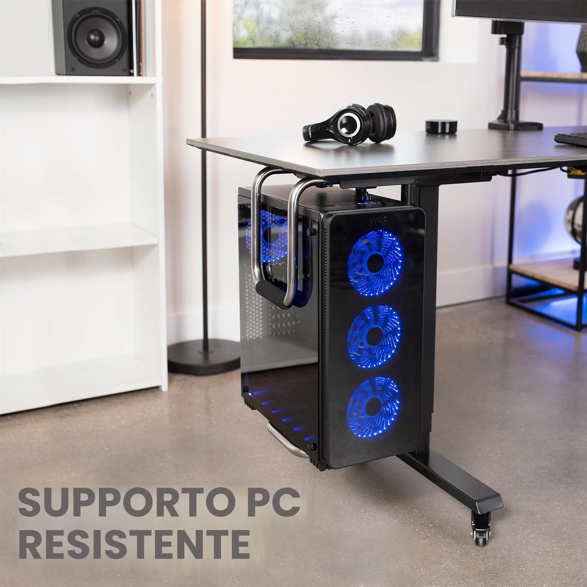 VIVO Supporto regolabile per PC da posizionare sotto la scrivania, supporto CPU per computer, supporta fino a 29,9 kg, MOUNT-PC04A