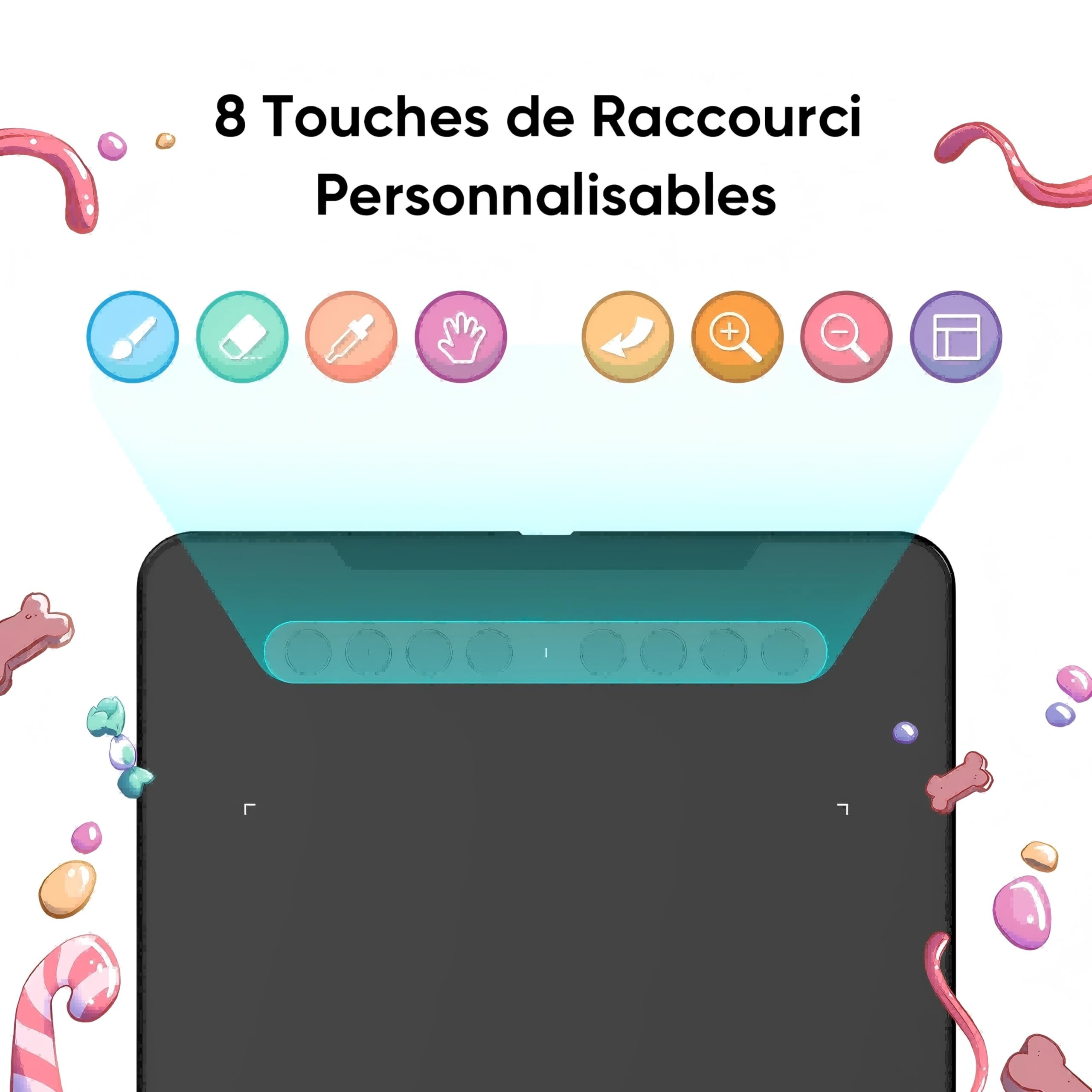 XPPen DECO01V3 Tablette Graphique à Dessin 10x6 Pouces Stylet Passif 16K(16384) Niveaux avec Inclinaison et 8 Raccourcis - Compatible avec Windows/Mac OS/ChromeBook/Android