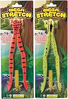 Vista 3 de WARM FUZZY Juguetes (1) Juguete de cocodrilo mega elástico, se estira hasta 5 pies, 2 estilos surtidos de juguetes de cocodrilo realistas, ideales