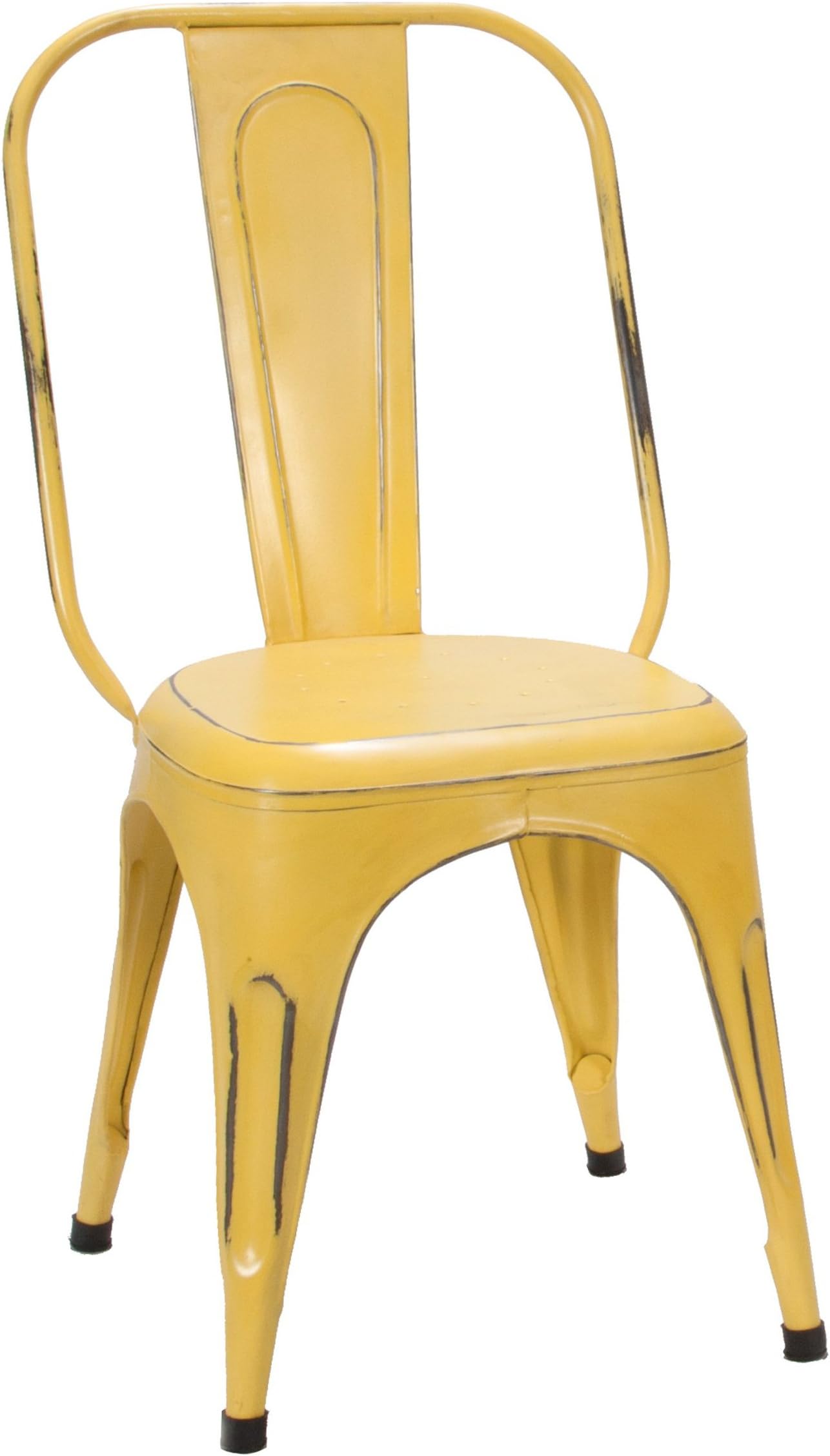 Home Elegance Metal Chair, Rustic Yellow, Set of 4