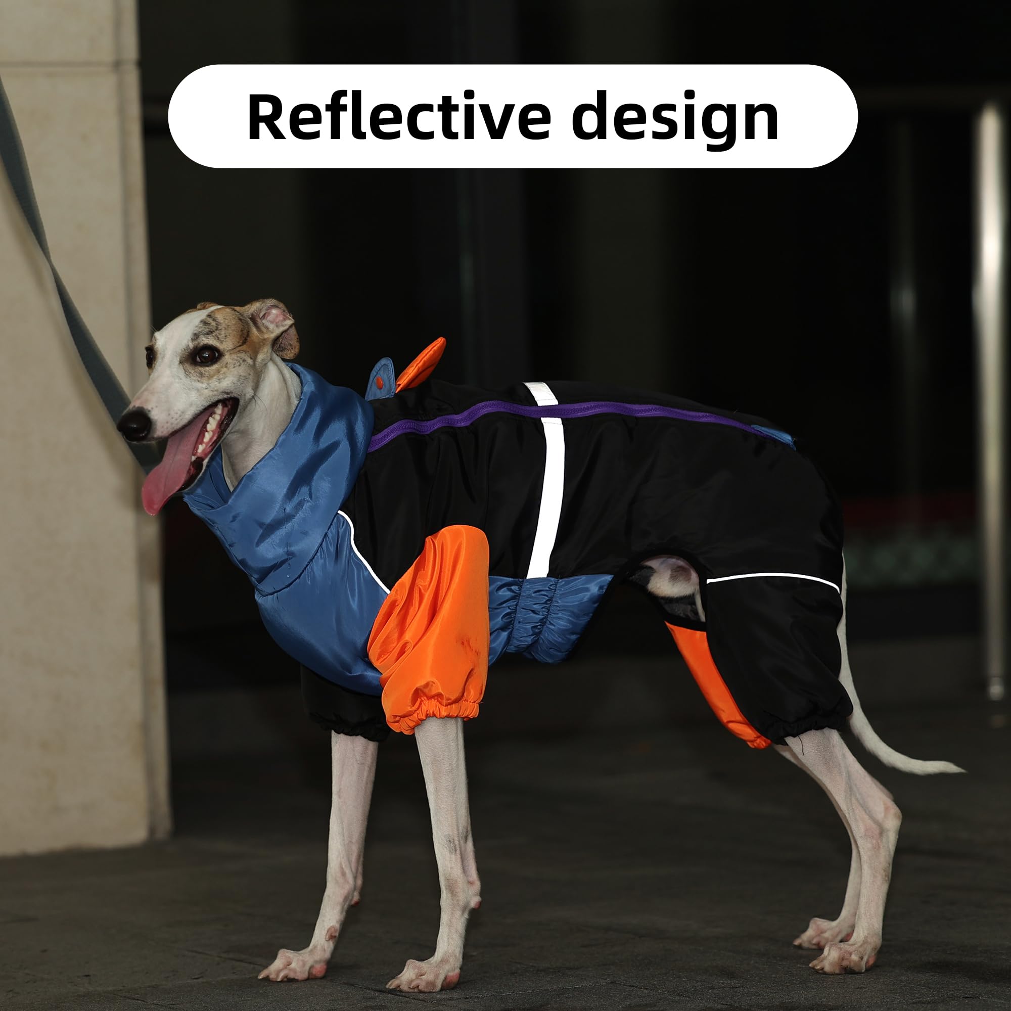 Abrigo cálido para perro, traje de nieve resistente al viento en clima frío, chaquetas de invierno reflectantes de cuello alto con mangas largas y cierre de cremallera para razas medianas y