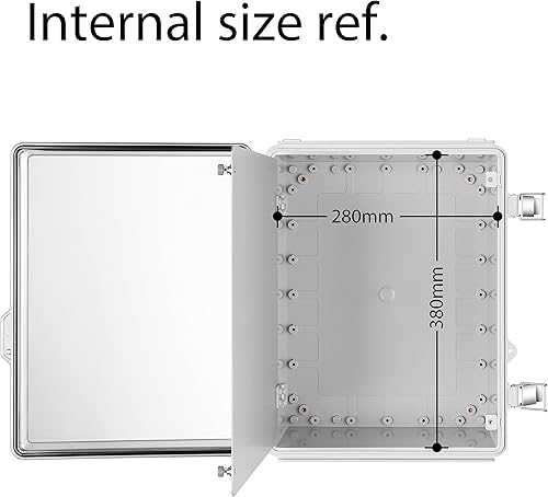Miniatura 4 de Gratury Caja de conexiones, carcasa de plástico impermeable IP67 para proyectos eléctricos, cubierta transparente con bisagras, incluye puerta
