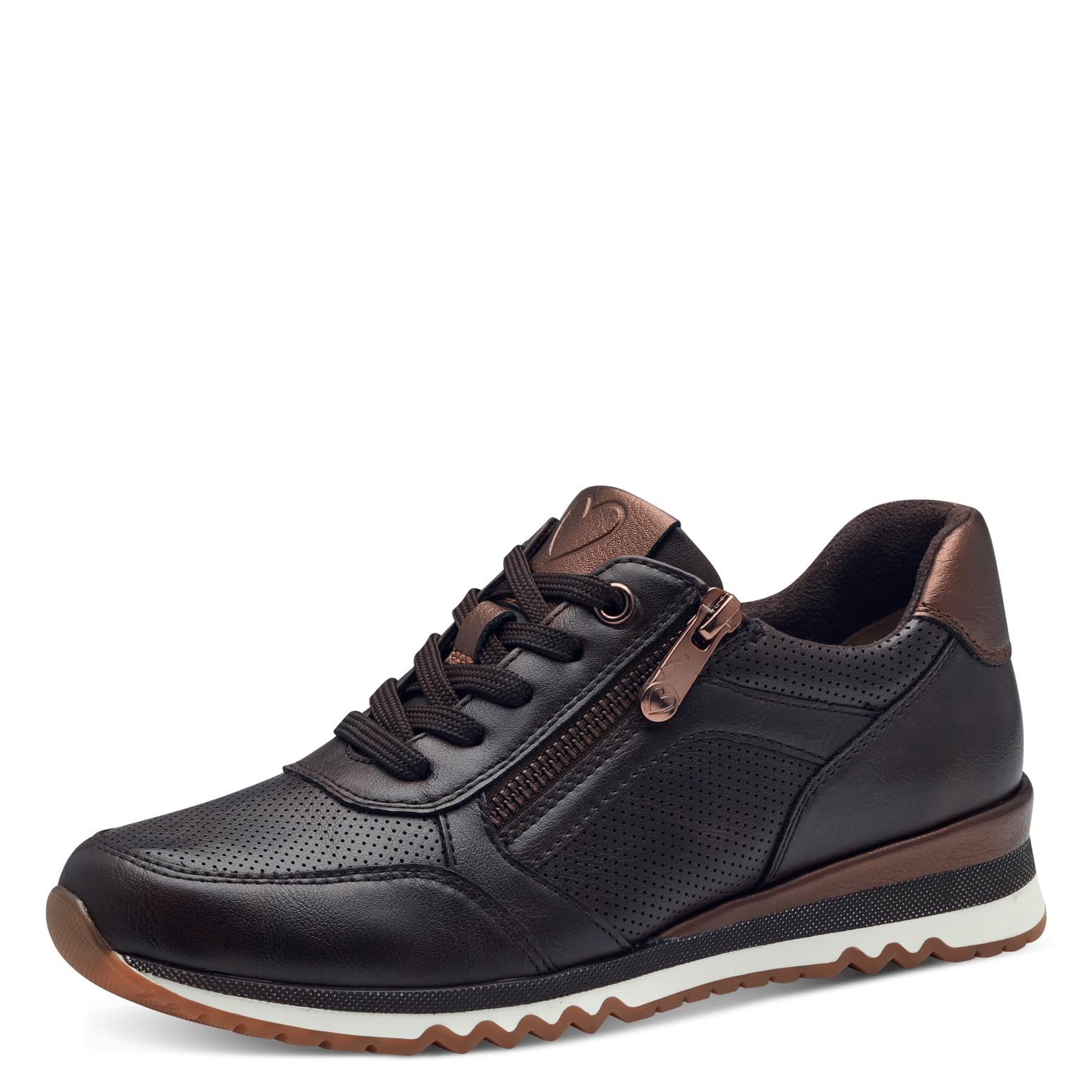 Marco Tozzi Damen Sneaker flach Vegan Freizeit, Braun (Mocca Comb), 42 EU