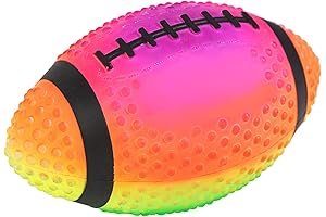 Practice Football Neon Rainbow Colored 9" Spiked for gripping Control