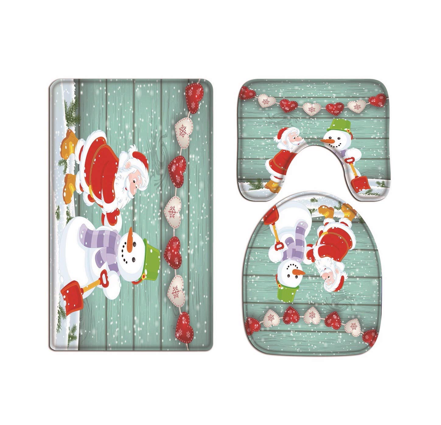 A.Monamour Tappetino per Il Bagno Antiscivolo Assorbente Morbido Mr. Claus E Mrs. Claus Si Baciano Sotto Il Vischio Decorazioni Natalizie Per Gli Innamorati Tappeto Tappetini Doccia Cucina 40x60cm