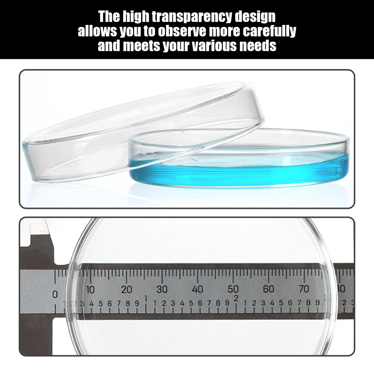 Piastre Di Petri In Plastica Da 25 Pezzi, Piastre Di Petri Specifiche Per Laboratorio, Scatole Sperimentali Rotonde Trasparenti Con Coperchio, Adatte Per Colture Cellulari E Colture Batteriche.