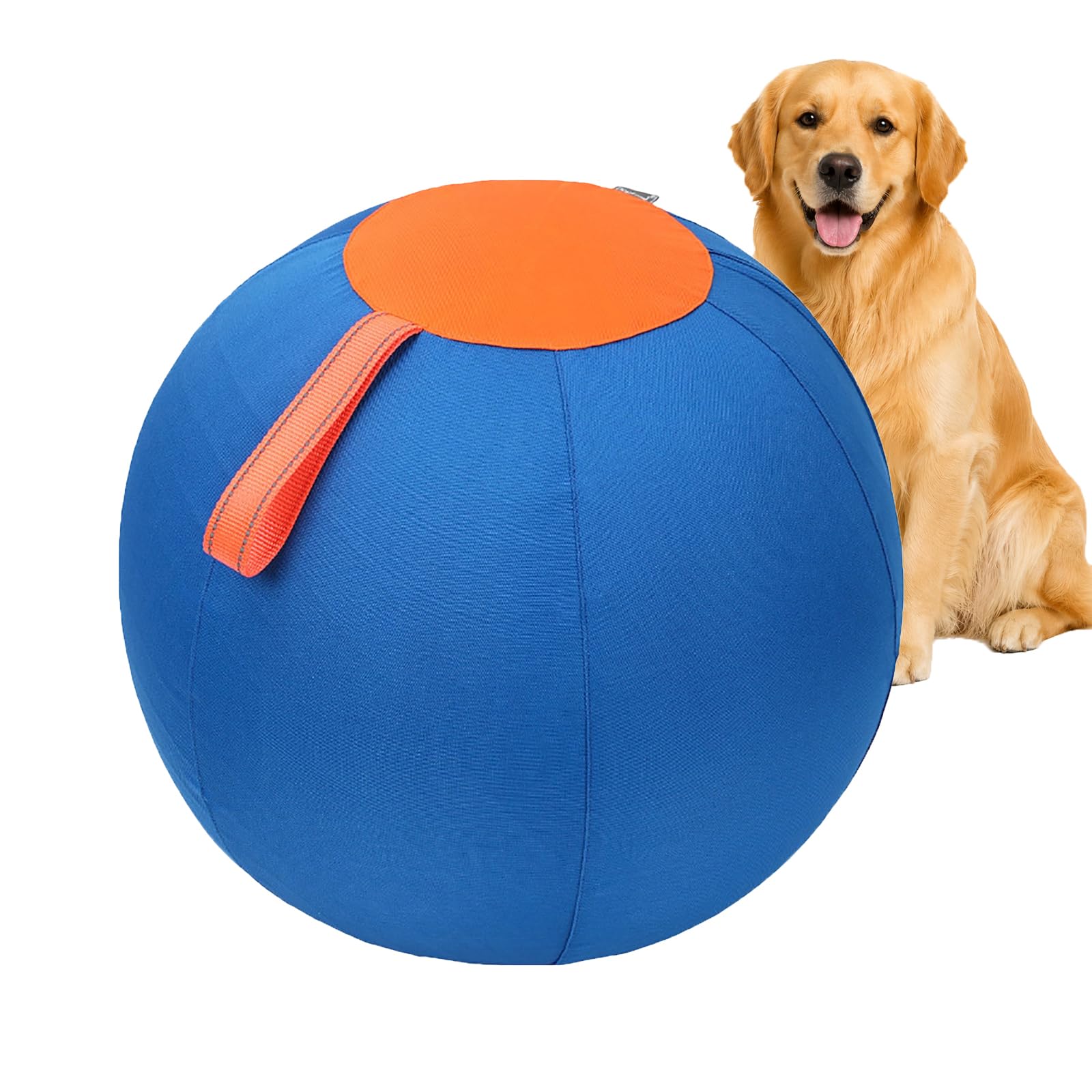 Herding Ball für Hunde, Interaktiver Riesiger Hüteball, Langlebiger Jolly Ball für Hunde, Training, Kauspielzeug, Haustierbedarf, Spielübungs-Hundespielzeug mit Robuster Griffabdeckung (M:55CM)