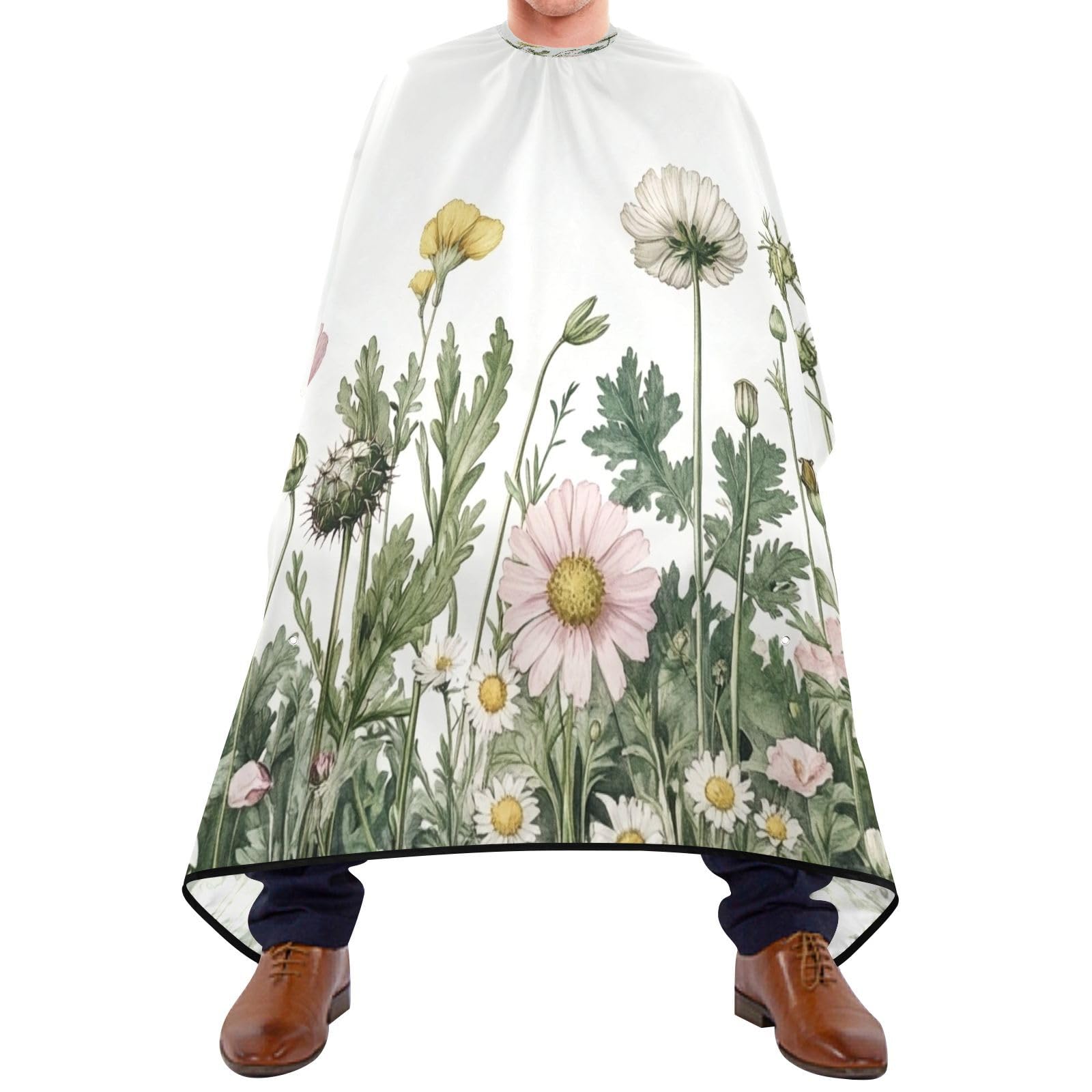 Kigai Hair Cutting Cape for Men & Women Wildflowers Poppy Waterproof Barber Cape Professional Hairdressing Salon Styling Cape with Adjustable Closure Snap