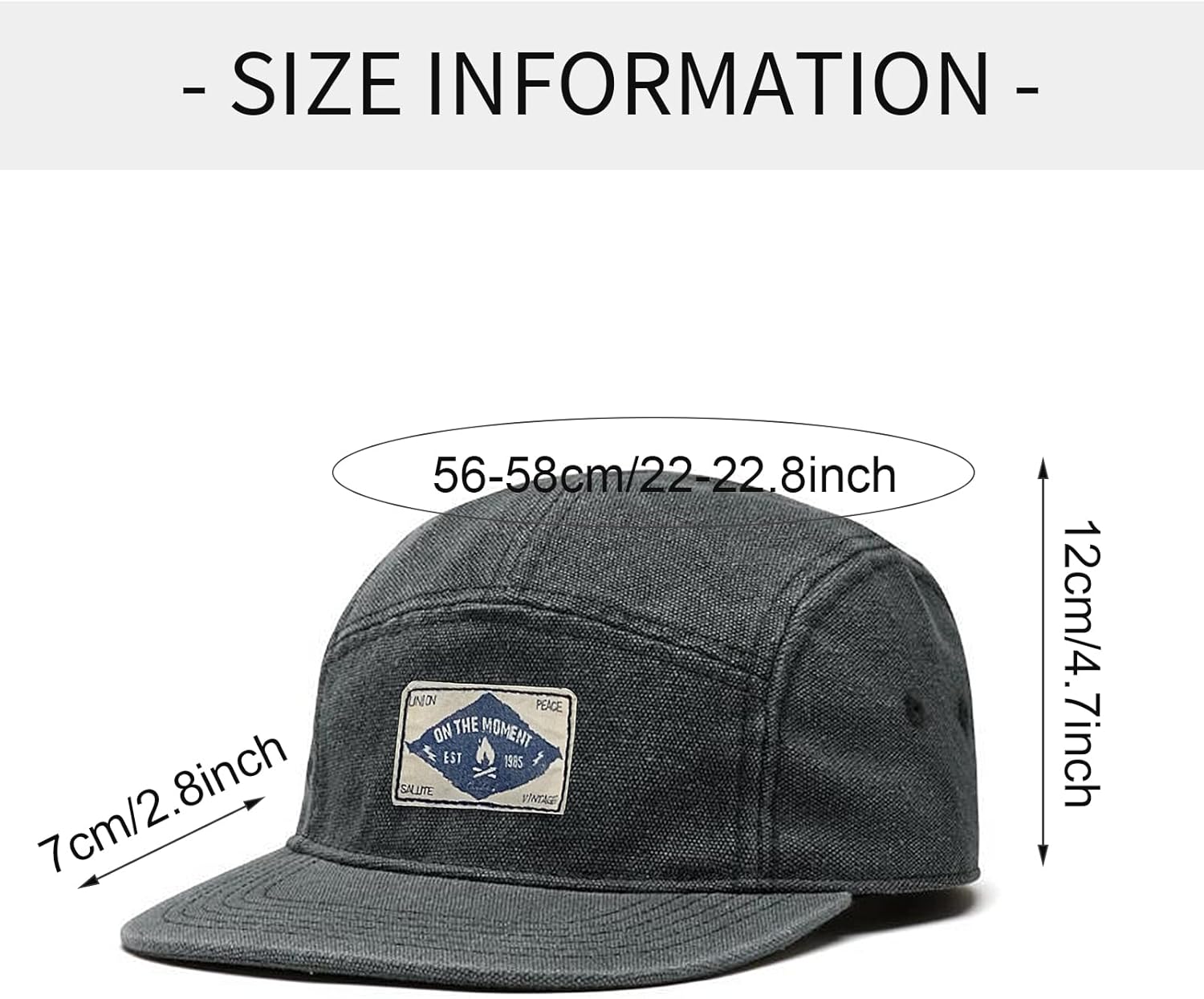 Panegy Denim 5 Panel Hat for Men Women Flat Brim Adjustable Lightweight Camp Cap Baseball Cap Skateboard