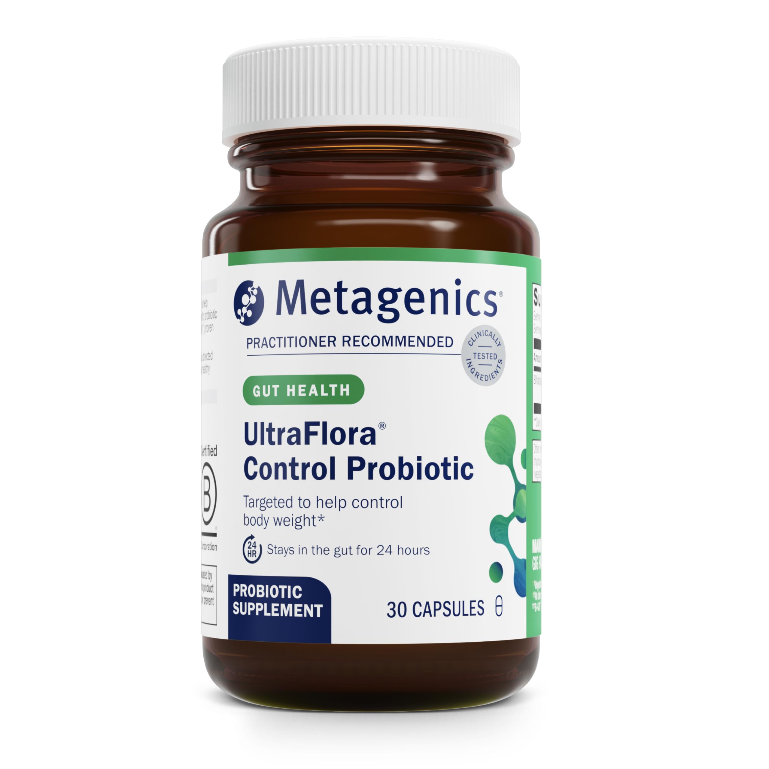 Metagenics UltraFlora Control Probiotic Supplement - Shelf-Stable Formula- Supports Healthy Gut Microbiome, Weight Regulation & Bloating Relief* - 30 Servings