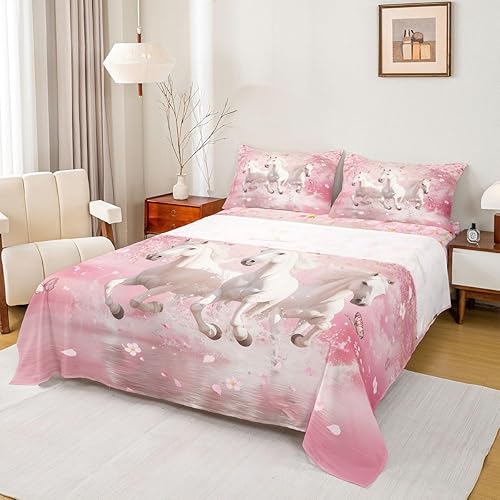 Miniatura 11 de Castle Fairy Daisy Florals Sheet Sets Full Size,Hippie Flowers Fitted Sheet Set,Kids Teens Bedroom Decor,70s Retro Floral Bed Sheets Set 4pcs(1 Baby