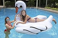 Vista 6 de Poolmaster Flotador de piscina Jumbo Rider, cisne, blanco, extra grande