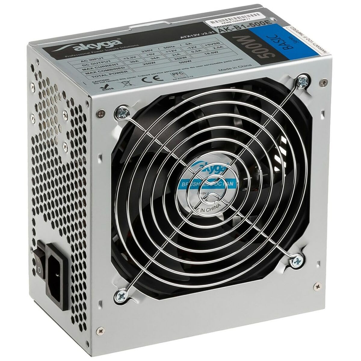 Akyga AK-B1-500E unité d'alimentation d'énergie 500 W 20+4 pin ATX ATX Gris