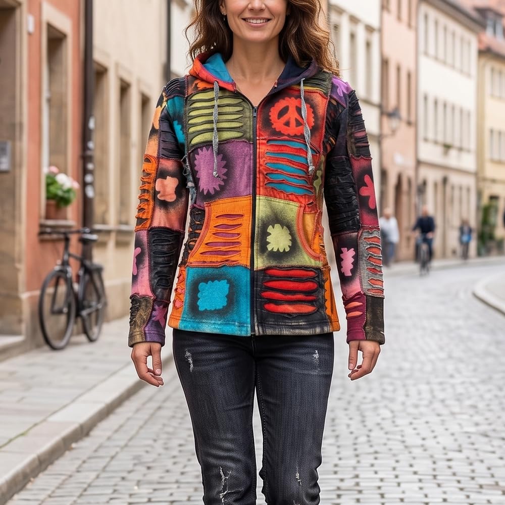 Shopoholic Mode Femme Pixie Hippie Emo Gothique Capuche Hippie Pull Boho Cardigan