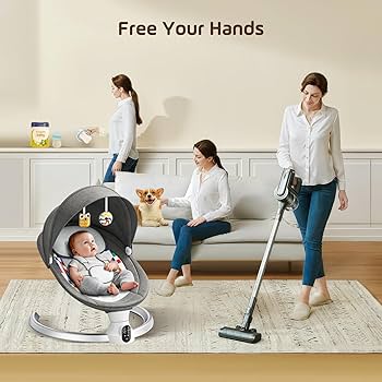 BabyBond Baby Swings For Infants With 10 Preset Nursery Rhyme, 5 Point Harness Belt, 5 Speeds And Remote Control,Pink