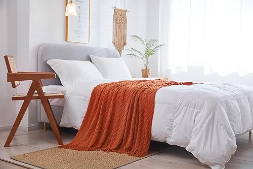 Miniatura 5 de Lunarose - Manta para el sofá, manta de punto suave y acogedora, manta decorativa ligera para el sofá, silla, cama, viajes y sala de estar, apta