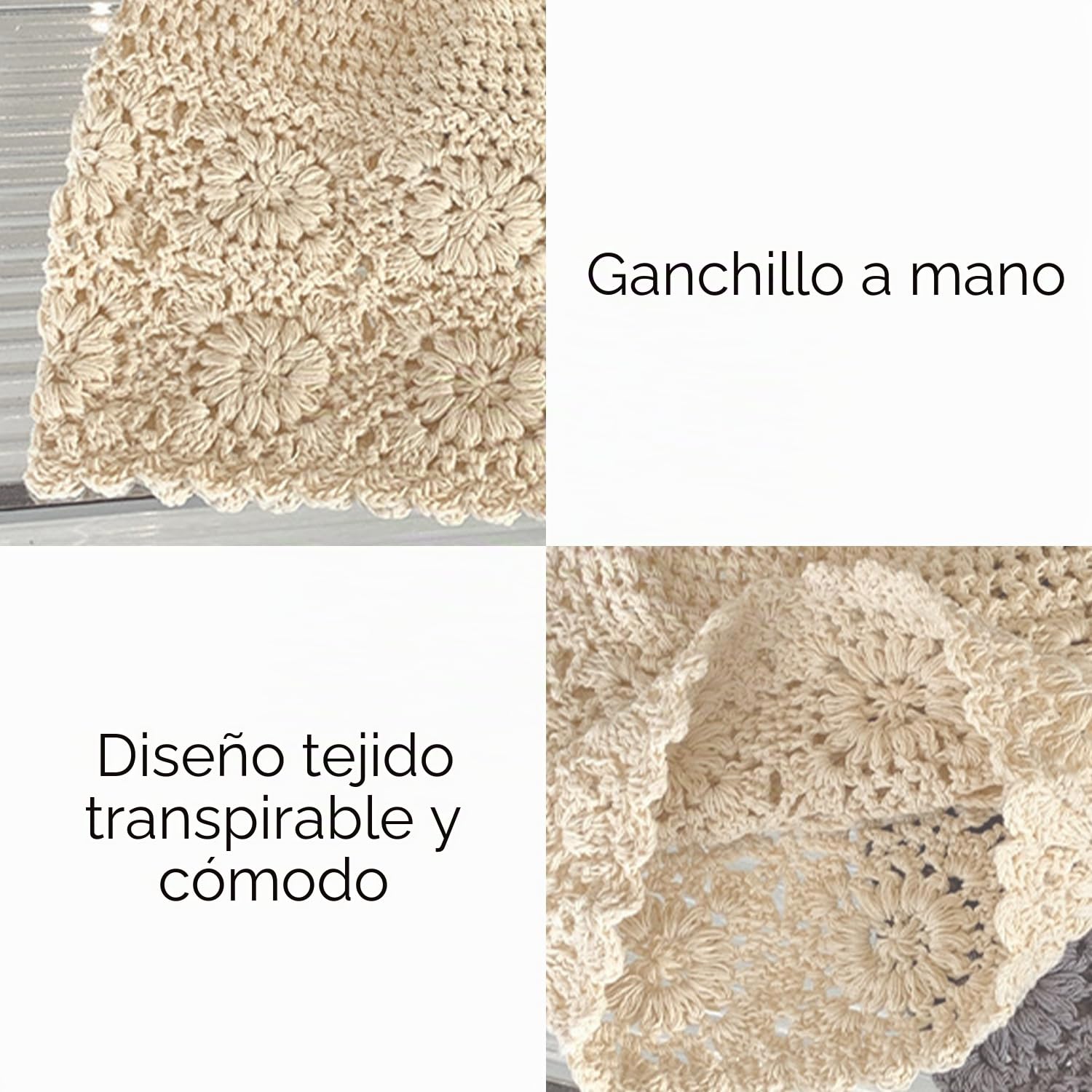 1 gorro de punto de algodón, gorro suelto de verano, gorro de algodón fino, gorro de ganchillo, puntera para mujer, adecuado para diferentes formas de cabeza y formas de cara (beige), beige,