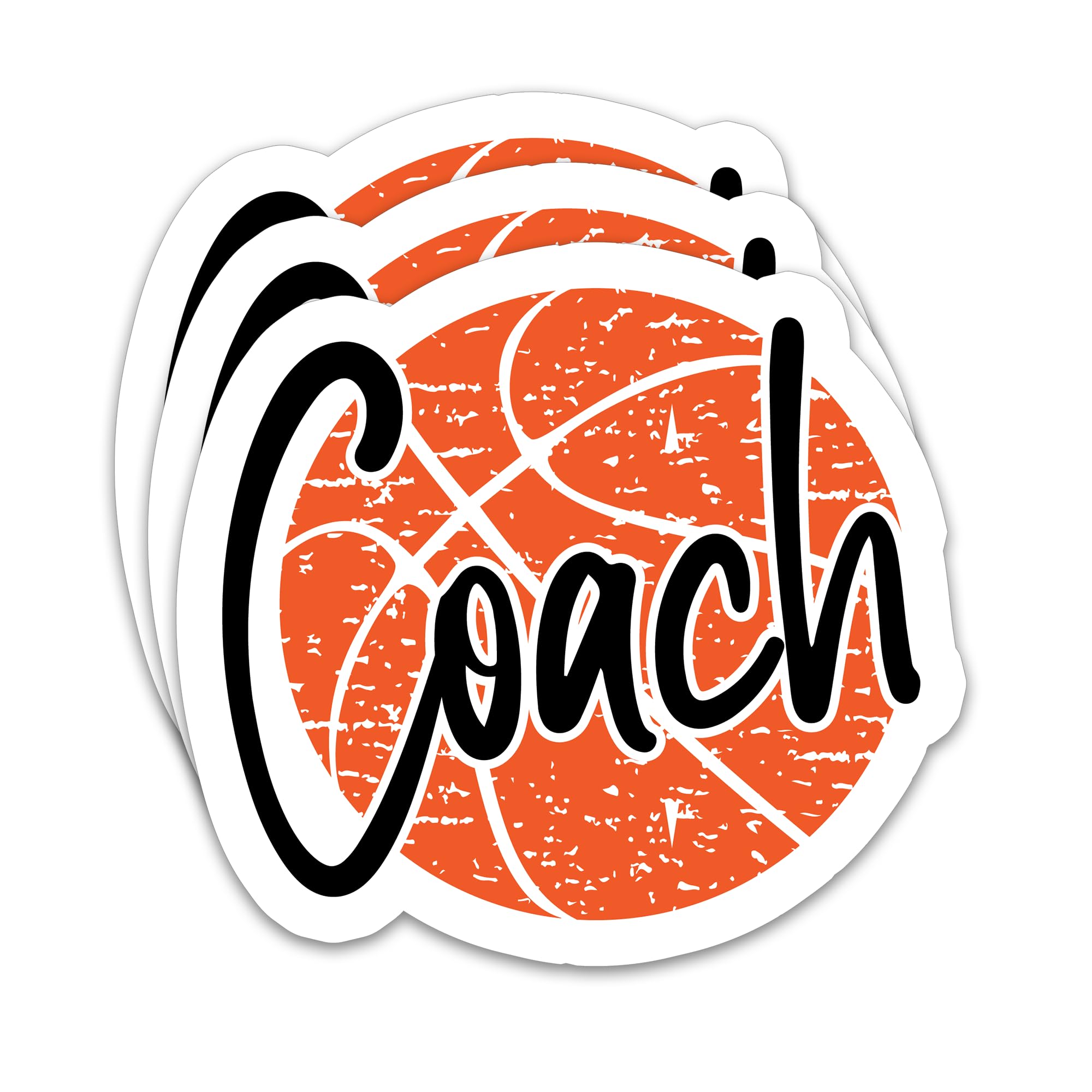 (3pcs) Basketball Coach Sticker, Coaching Gift Decal for Lovers – Waterproof Vinyl Decal for Laptop, Tumbler, Water Bottle, Phone Case, Coach